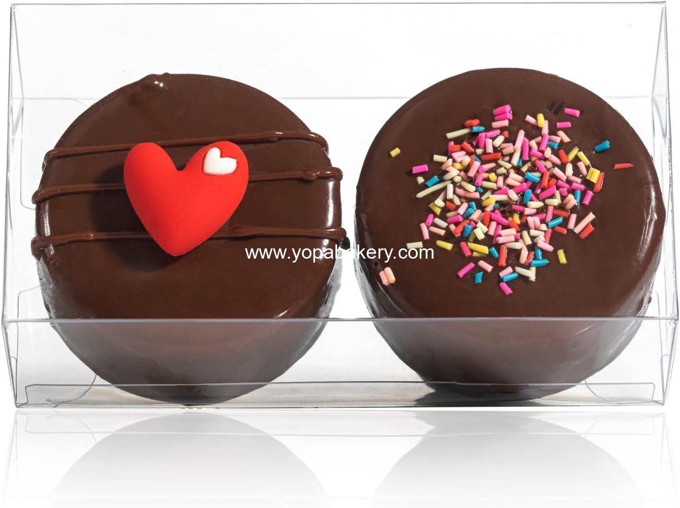 Wholesale 100 Pack Clear Macaron Boxes for 2 Small Chocolate Covered Ore Boxes, 4.17 x 2.16 x 1.37 Inches, Ideal for Wedding, Bridal Shower, Baby Shower, Party Favors, Bakery Treats, Factory