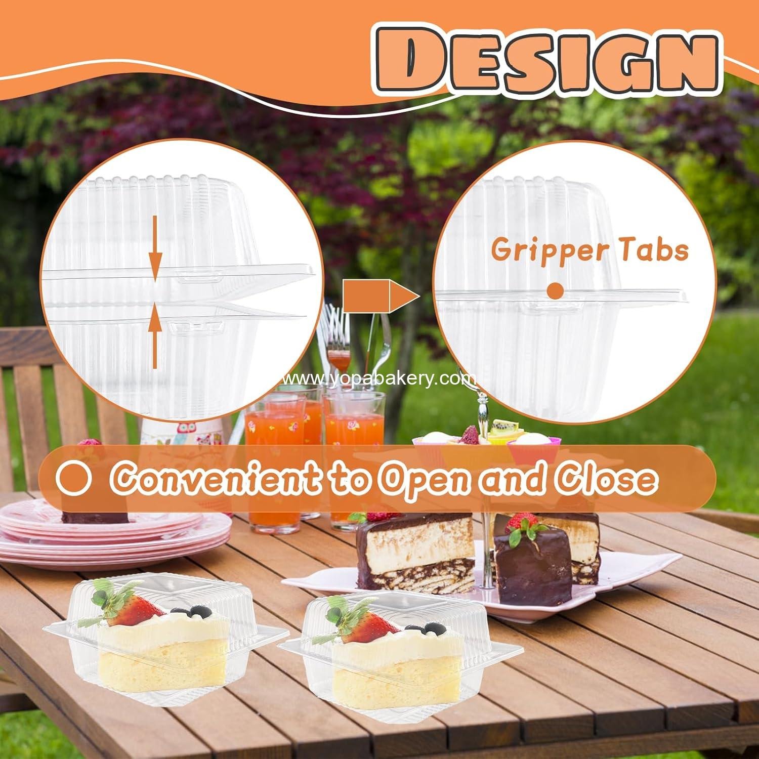 Wholesale Clear Plastic Take Out Containers - 50 Pcs Square Hinged Food Containers with Lids, Disposable Clamshells for Salad, Pasta, Hamburger (5.3 x 4.7 x 2.8 in) - Factory