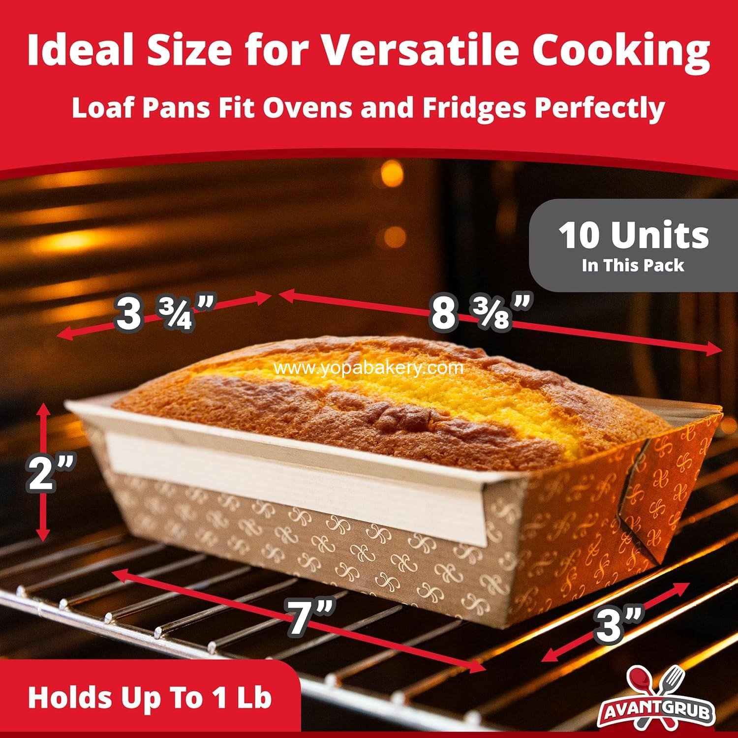Wholesale 1Lb Paper Loaf Pans, 10 Pack – Disposable Bakeable Kraft Pans for Baking Bread, Meatloaf, Bundt Cakes, and Holiday Treats - Factory
