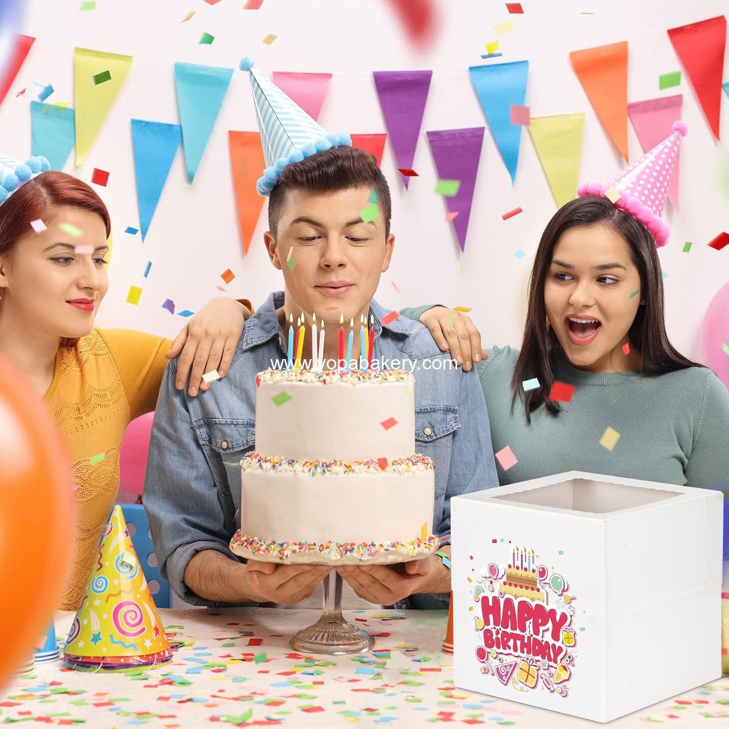 Wholesale Tall Cake Boxes with Window, 12 Pcs in 3 Sizes: 12x12x12, 10x10x10, 8x8x8 Inches, Disposable Bakery Carrier for Take Out, 2 or 3 Tier, Perfect for Valentine's Day and Mother's Day, Factory Wholesale Tall Cake Boxes with Window, 12 Pcs in 3 Sizes: 12x12x12, 10x10x10, 8x8x8 Inches, Disposable Bakery Carrier for Take Out, 2 or 3 Tier, Perfect for Valentine's Day and Mother's Day, Factory