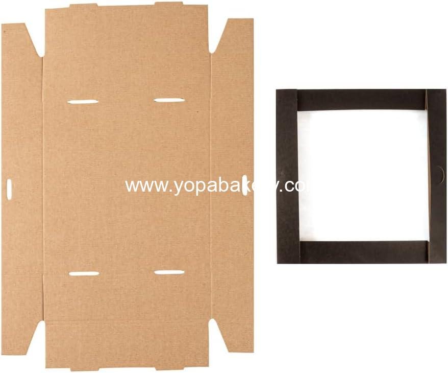 Wholesale 9 x 9 x 2.4 Inch Greaseproof Baked Goods Boxes - 10 Black Paper Pastry Boxes with Window Lids and Insert Tab Lock - Easy Assembly for Charcuterie or Cupcakes Factory