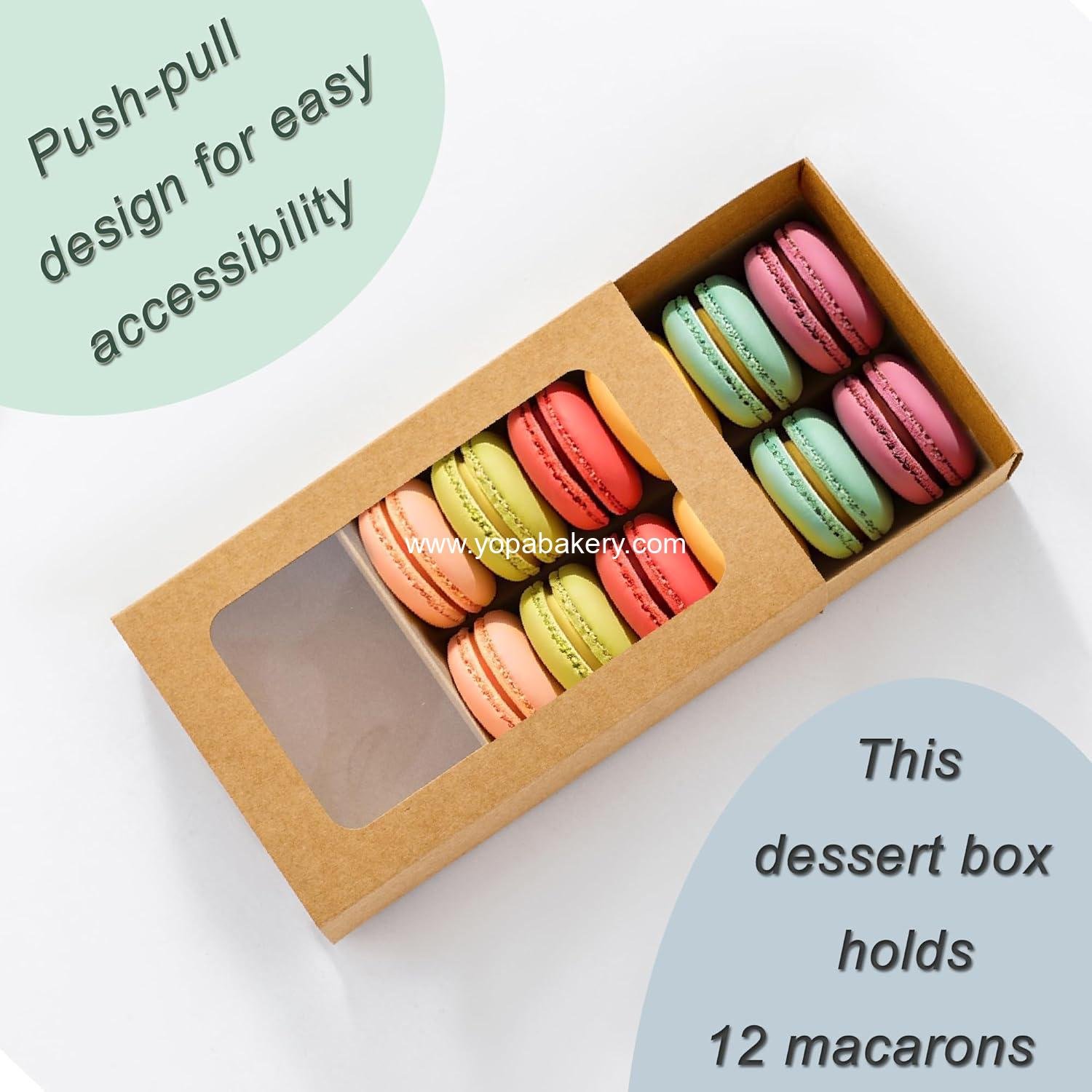 Wholesale 20PCS Macaron Boxes for 12, Chocolate Covered Strawberry Packaging with Window, Ideal for Desserts, Truffles, and Gifts (Brown) - Factory