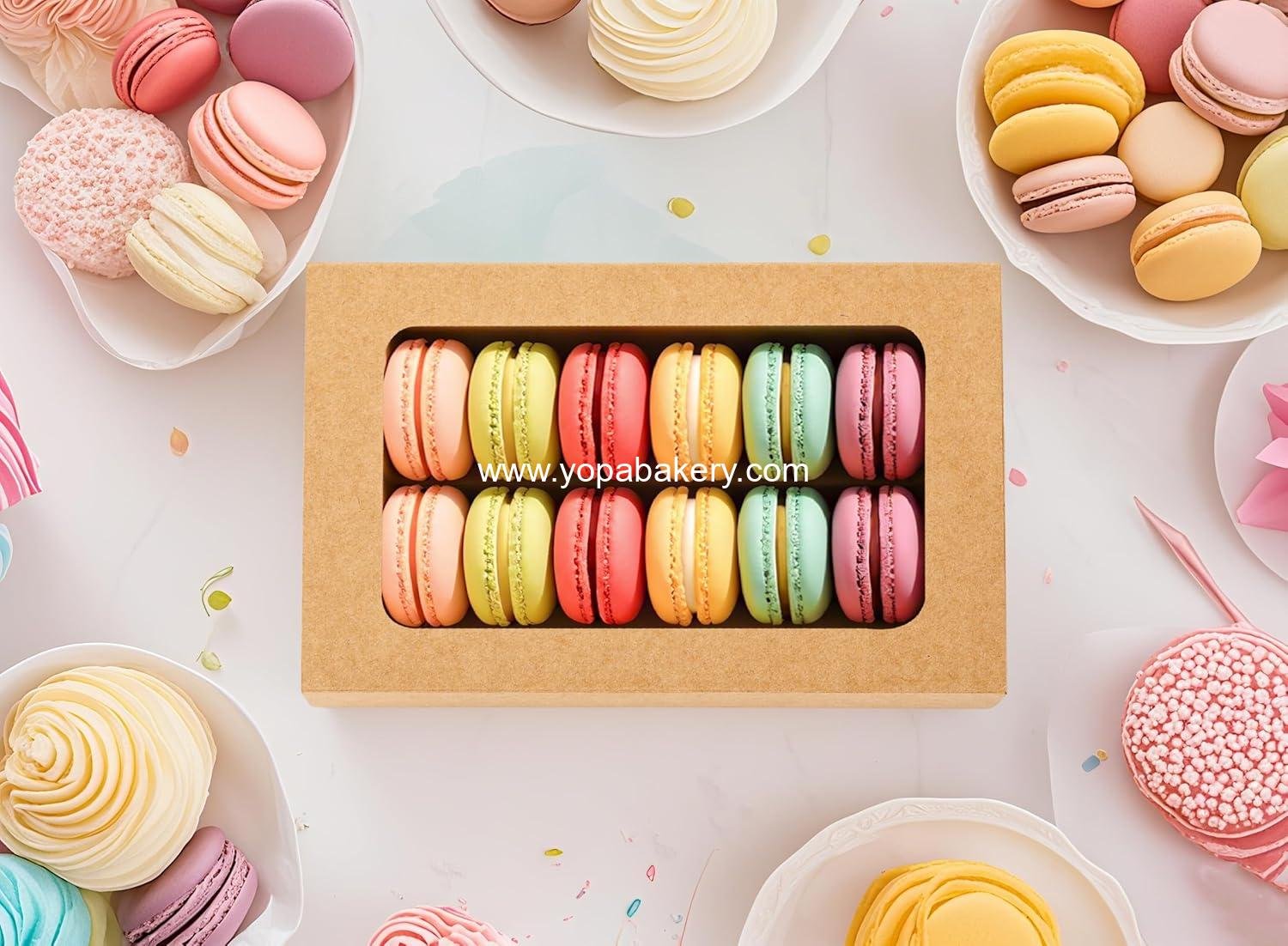 Wholesale 20PCS Macaron Boxes for 12, Chocolate Covered Strawberry Packaging with Window, Ideal for Desserts, Truffles, and Gifts (Brown) - Factory