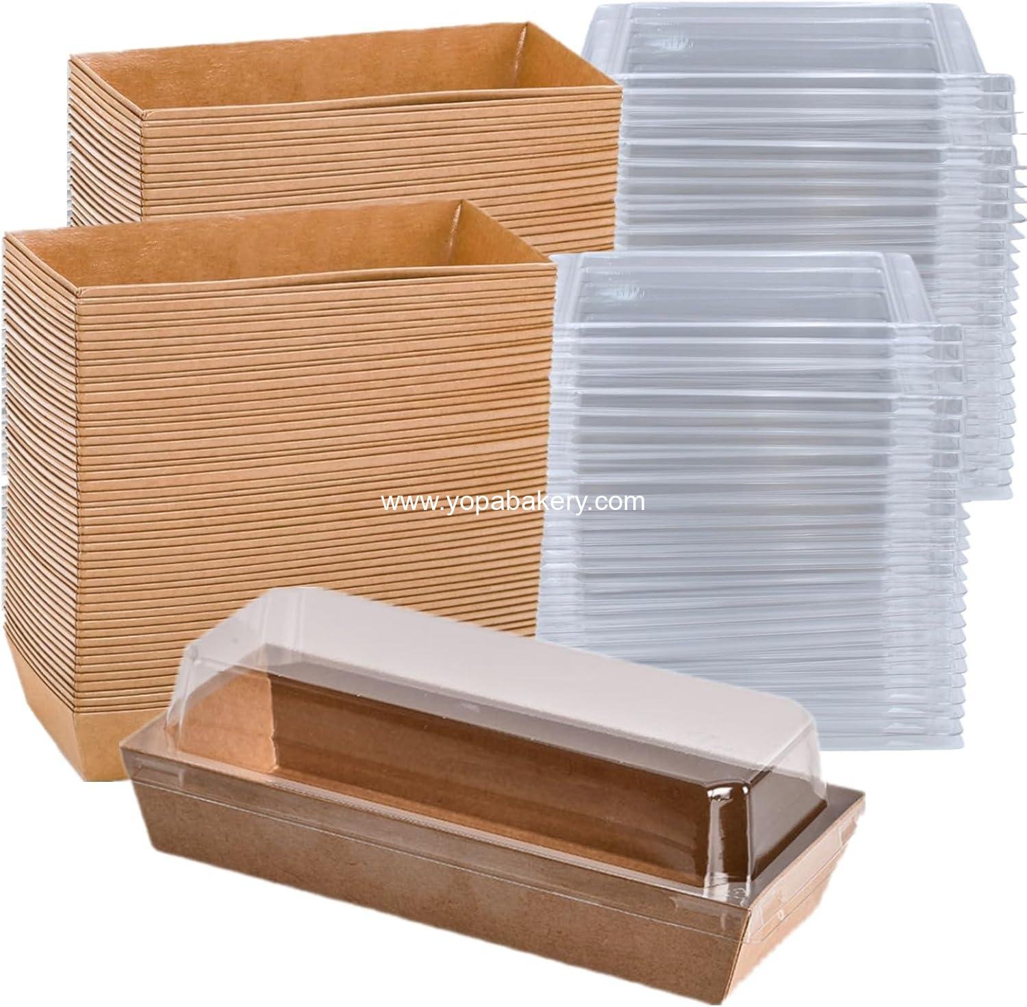 Wholesale 100 Pack Disposable Sandwich Boxes, Paper Charcuterie Boxes with Clear Lids, Swiss Roll Cake Containers, To-Go Dessert Boxes for Sushi, Muffins, Treats, Waffles, Cookies - OEM Factory