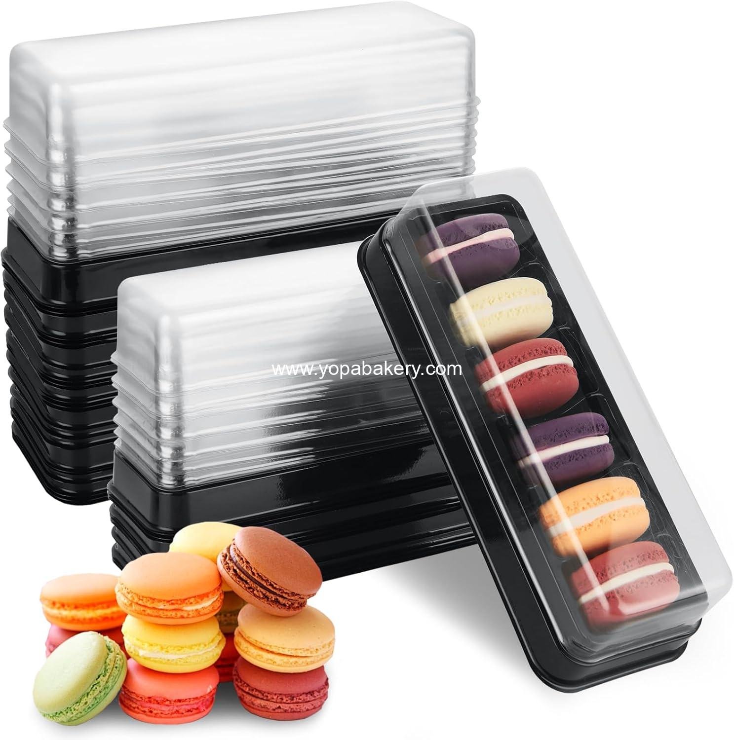 Wholesale 100 Pack Macaron Box with Clear Lids, 6-Grid Macaron Containers for Dessert Display, Ideal for Chocolate and Candy Party Favors - Factory