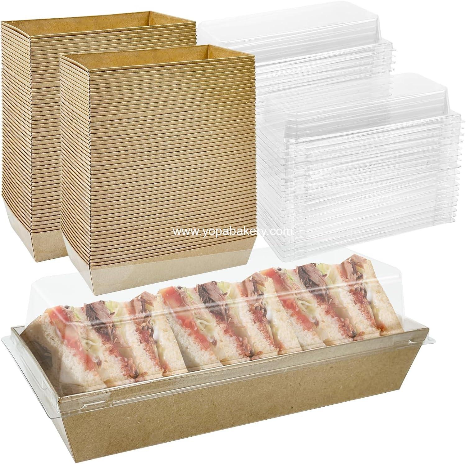 Wholesale 100 Pack Paper Charcuterie Boxes with Clear Lids, Disposable Kraft Food Containers for Bakery, Desserts, Sushi, Strawberries, Cookies, Hamburgers (Brown) Factory