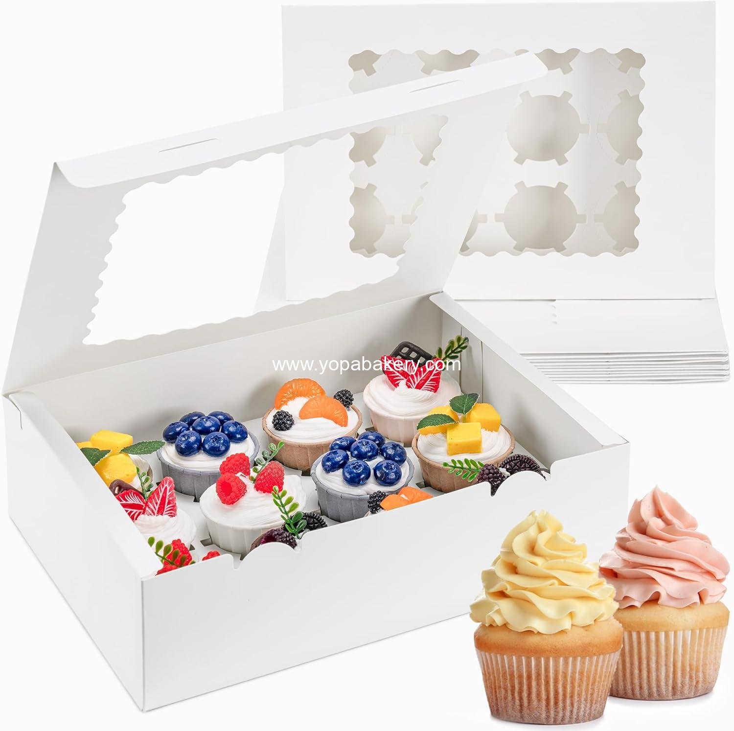 Wholesale 12 Count Cupcake Boxes, 4PCS Cupcake Containers with Window, Food Grade Cupcake Holders for Birthday and Holiday Parties, Bakery Supplies for Desserts and More - Manufacturer