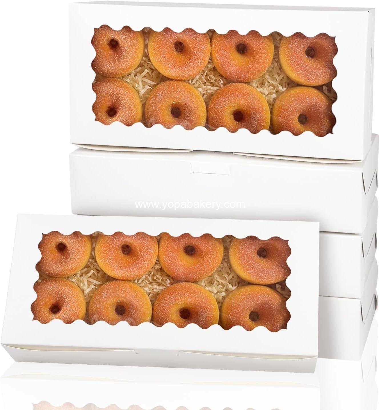 Wholesale 12x5.5x2.5 Inch White Cookie Box with Window - 15 Packs, Ideal for Pastry and Biscuit Bakery Packaging Factory