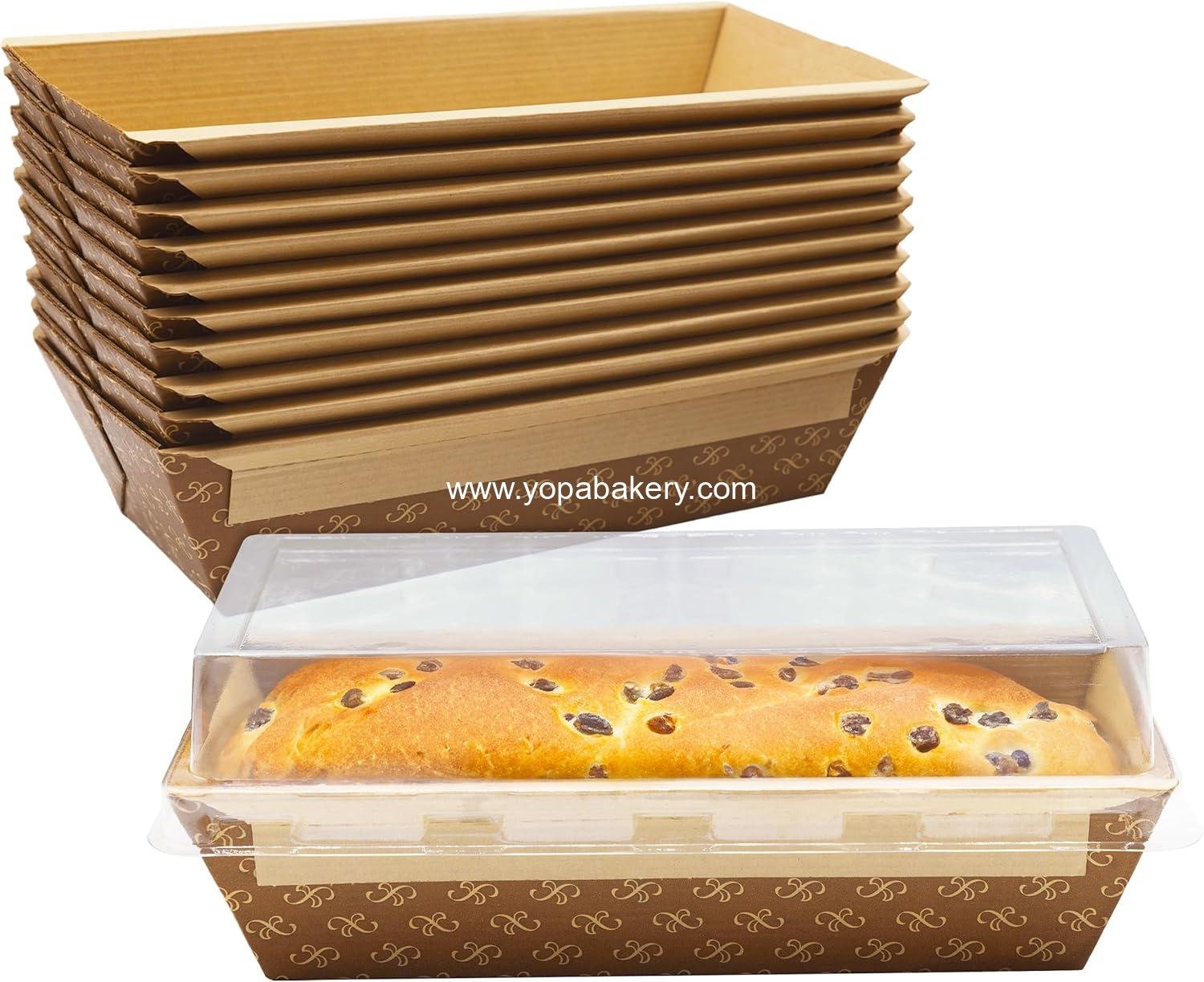 Wholesale 1Lb Paper Loaf Pans - 10 Pack Elegant Disposable Bakeable Kraft Baking Supplies for Bread, Meatloaf, Bundt Cake, Sweets with Lids - Factory
