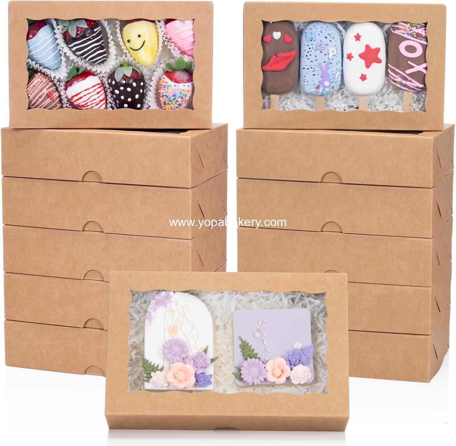 Wholesale 20PCS Bakery Boxes 8x5x2 Inch with Window - Treat Boxes for Desserts, Donuts, Muffins, Chocolates, Cupcakes, and Candy Gifts for Christmas, Valentine's, Mother's Day - Manufacturer.