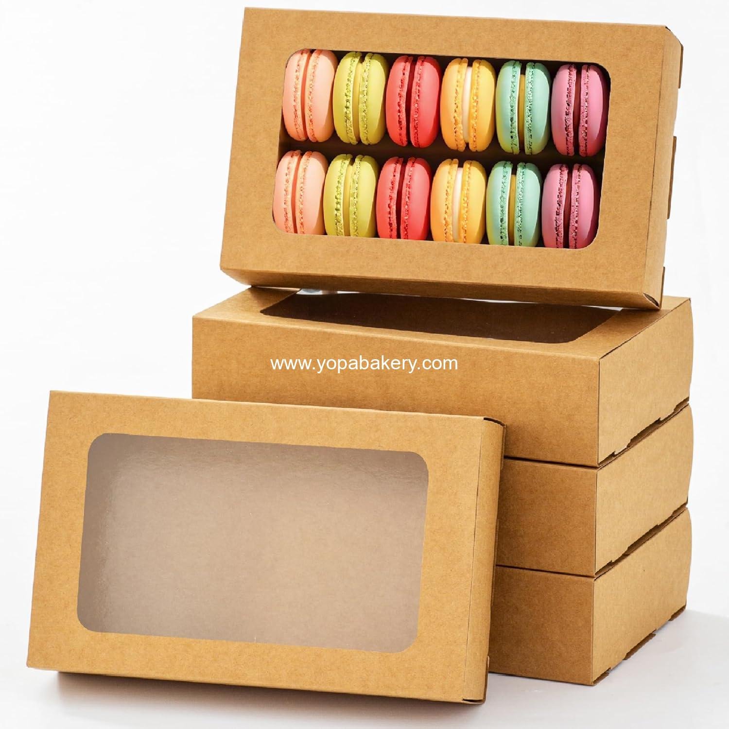 Wholesale 20PCS Macaron Boxes for 12, Chocolate Covered Strawberry Packaging with Window, Ideal for Desserts, Truffles, and Gifts (Brown) - Factory