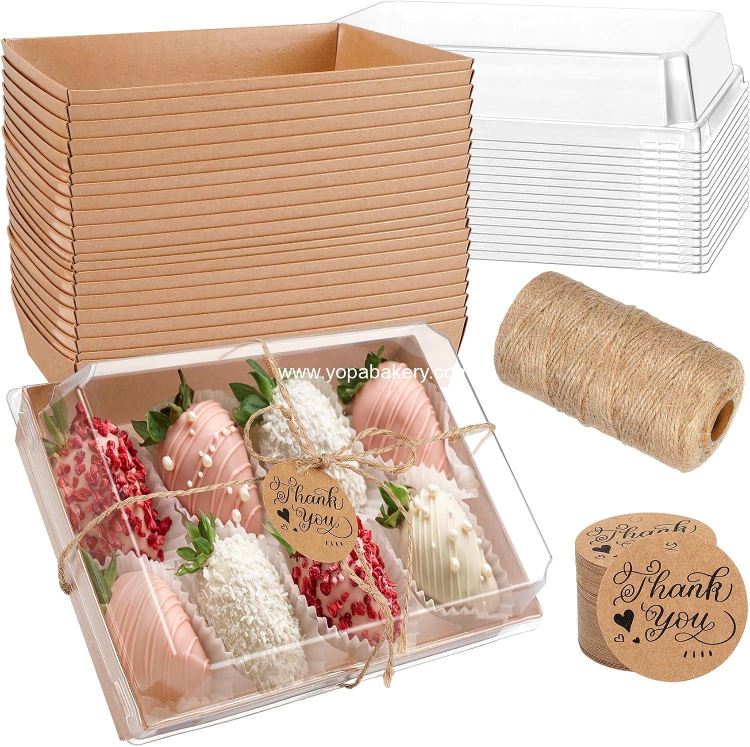 Wholesale 30 Pack Charcuterie Boxes with Clear Lids, 7 x 5 Inch Disposable Food Containers for Cakes, Cookies, Sandwiches, Strawberries - Factory