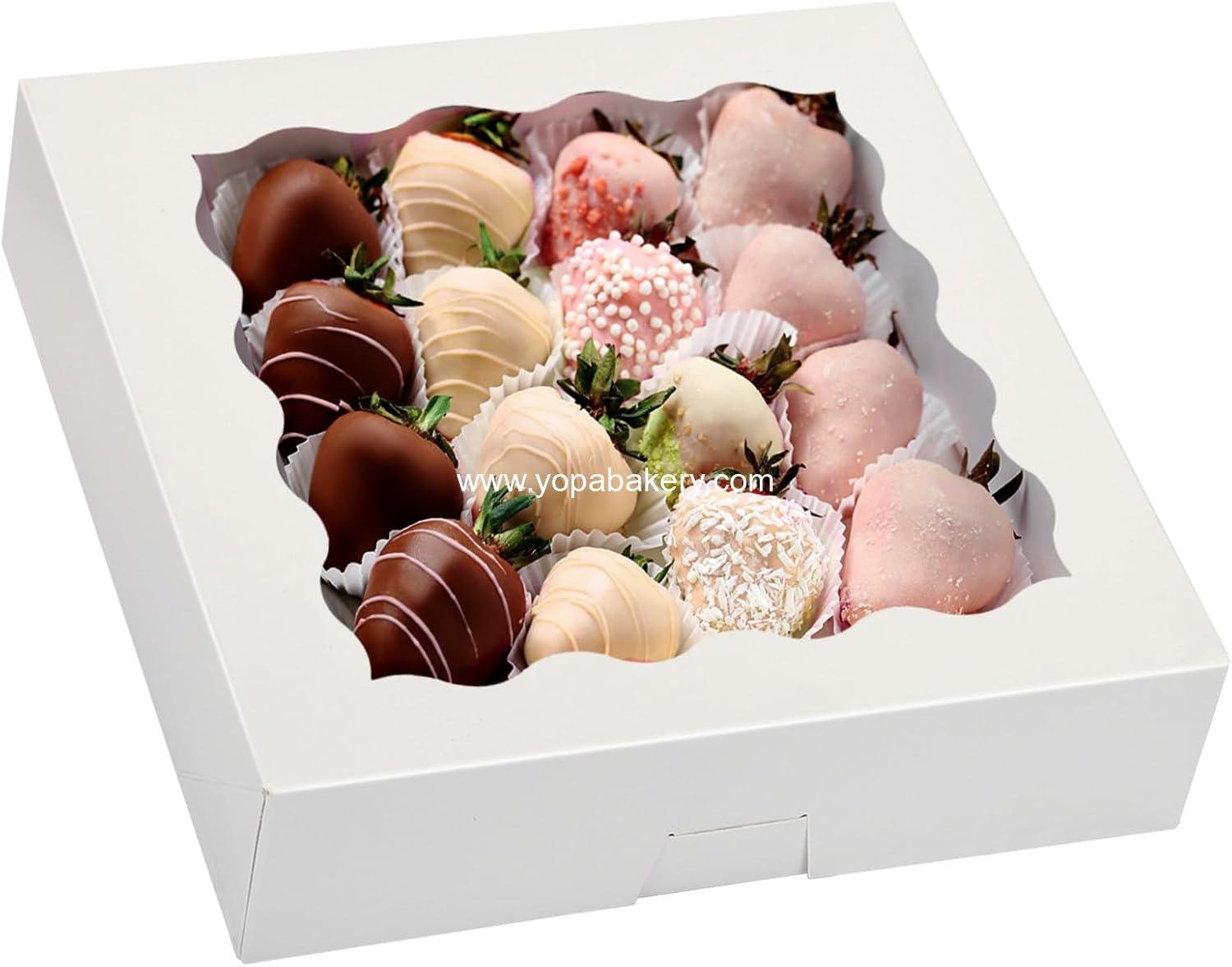 Wholesale 35pcs Auto-Popup Bakery Boxes, 10x10x2.5 Inches Cookie Boxes with Window for Treats, Pastries, and Cakes - Factory