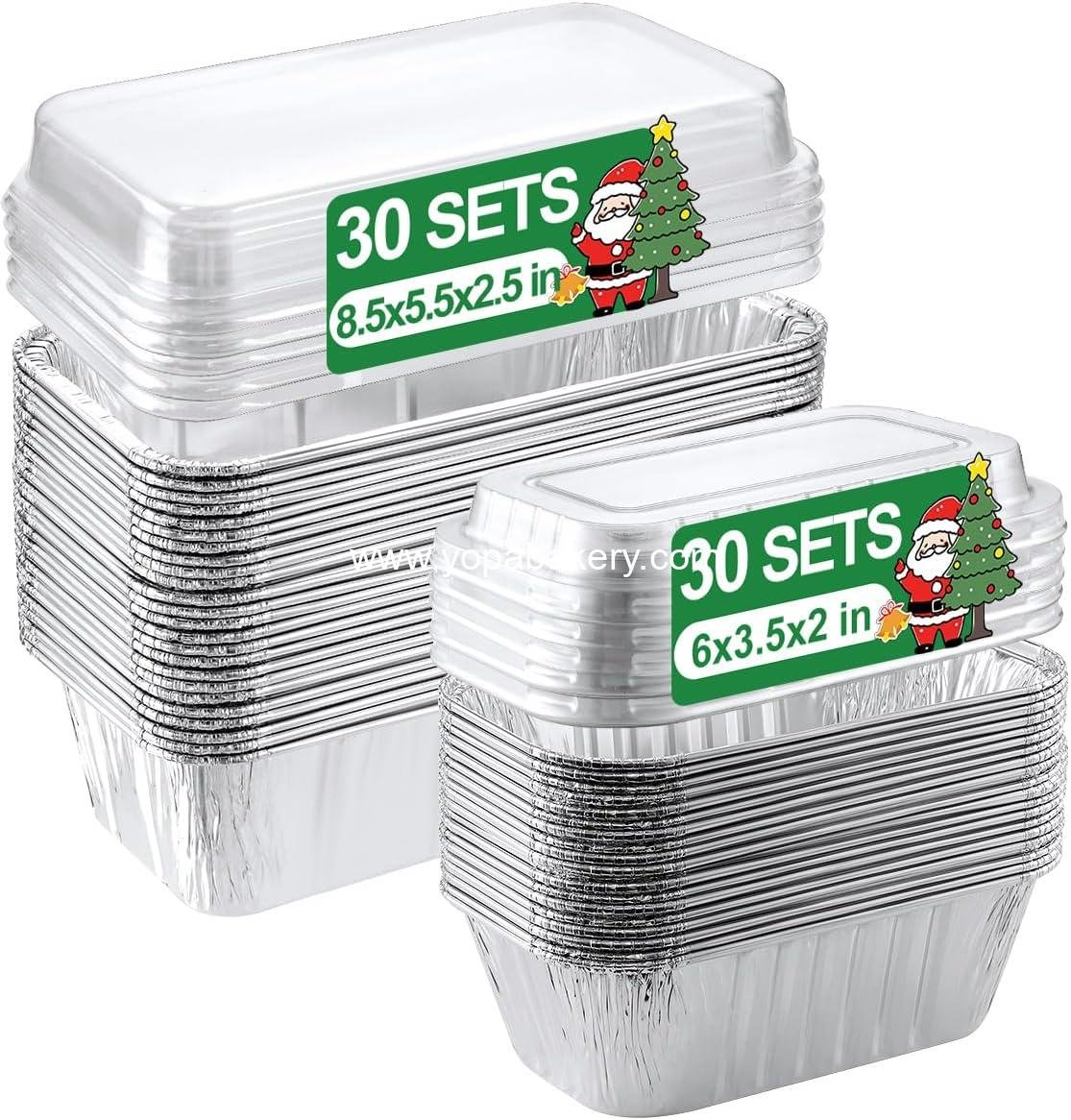 Wholesale 60 Pack Disposable Aluminum Loaf Pans with Lids - 30 Foil Loaf Pans (8.5x4.5x2.5) & 30 Mini Baking Pans (6x3.5x2) for Cakes, Bread, Meat - Factory Wholesale 60 Pack Disposable Aluminum Loaf Pans with Lids - 30 Foil Loaf Pans (8.5x4.5x2.5) & 30 Mini Baking Pans (6x3.5x2) for Cakes, Bread, Meat - Factory