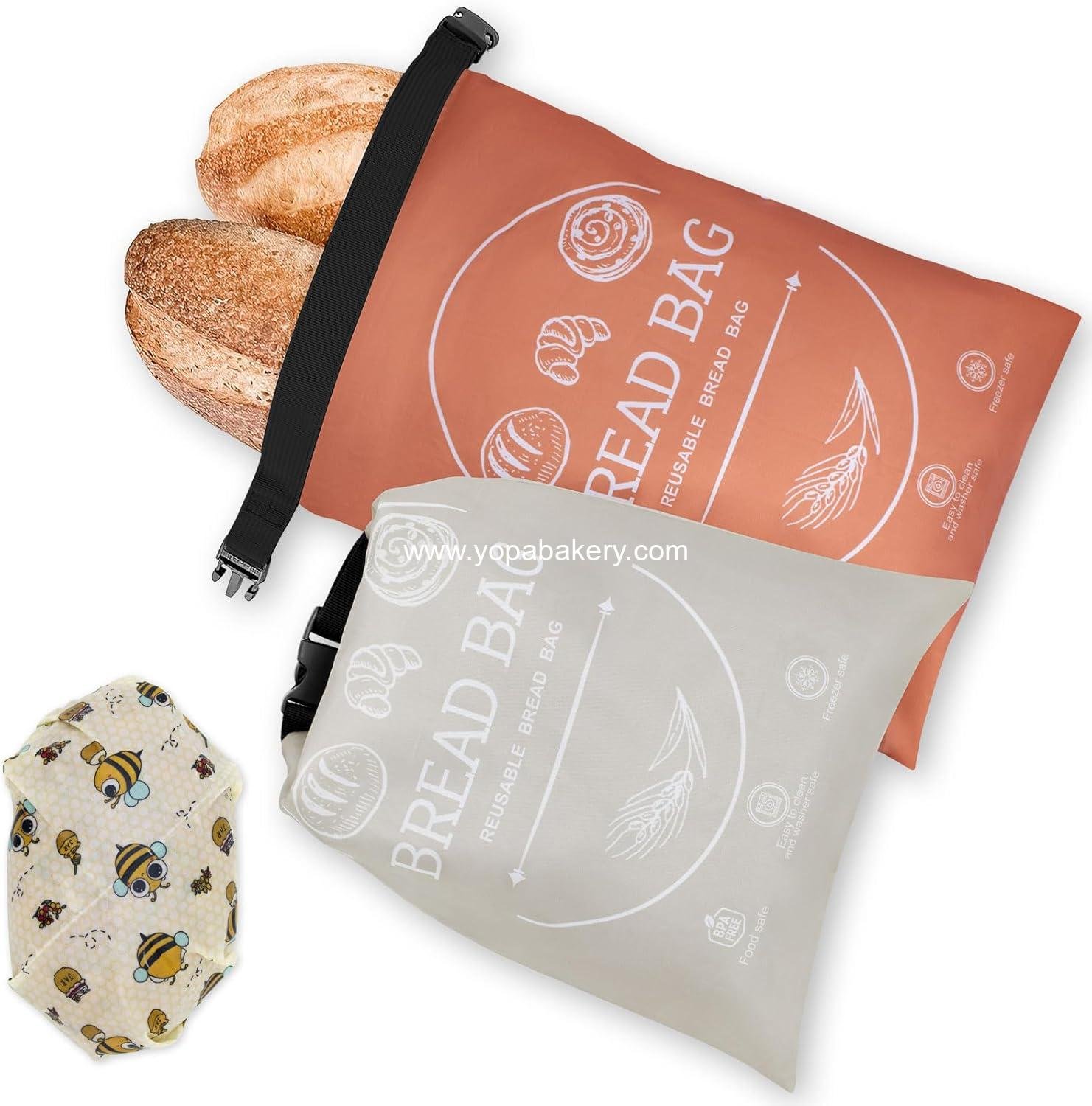 Wholesale Beeswax Bread Bags - Zipper Reusable Sourdough Storage, 2-Pack Large Eco-Friendly & Freezer-Safe (Orange & Grey) Factory