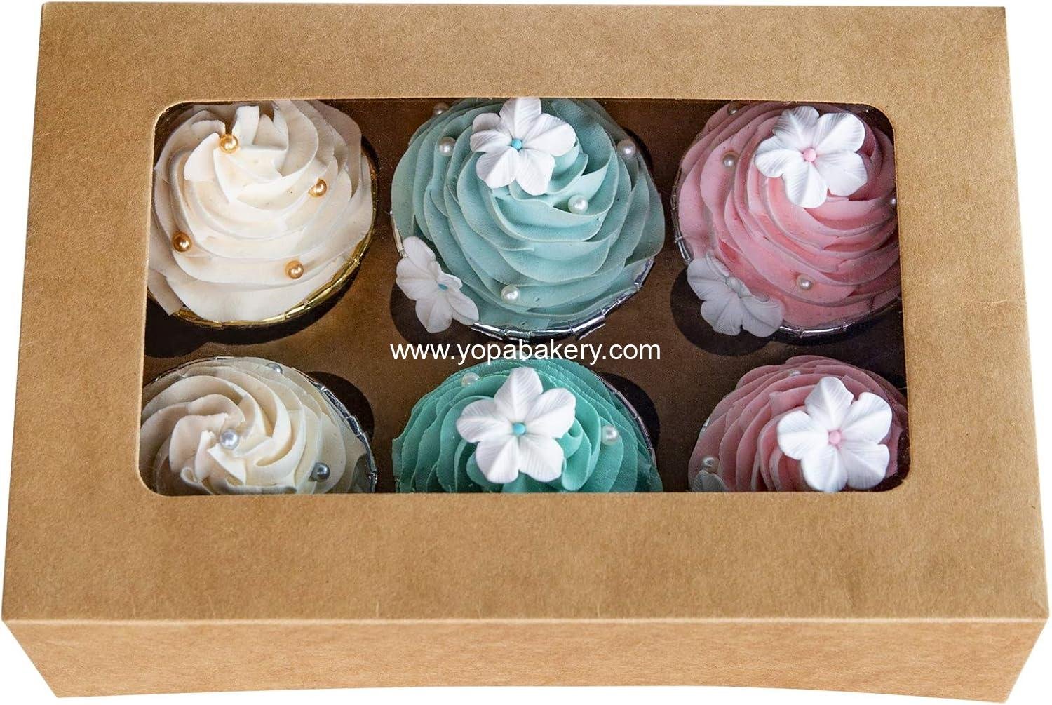 Wholesale Cupcake Boxes with Inserts - 6 Holders, 9.5x6.3x3 Inch Large Brown Kraft Bakery Boxes with Window - Food Grade Cake Carrier for Muffins and Treats, Pack of 15 Factory Wholesale Cupcake Boxes with Inserts - 6 Holders, 9.5x6.3x3 Inch Large Brown Kraft Bakery Boxes with Window - Food Grade Cake Carrier for Muffins and Treats, Pack of 15 Factory