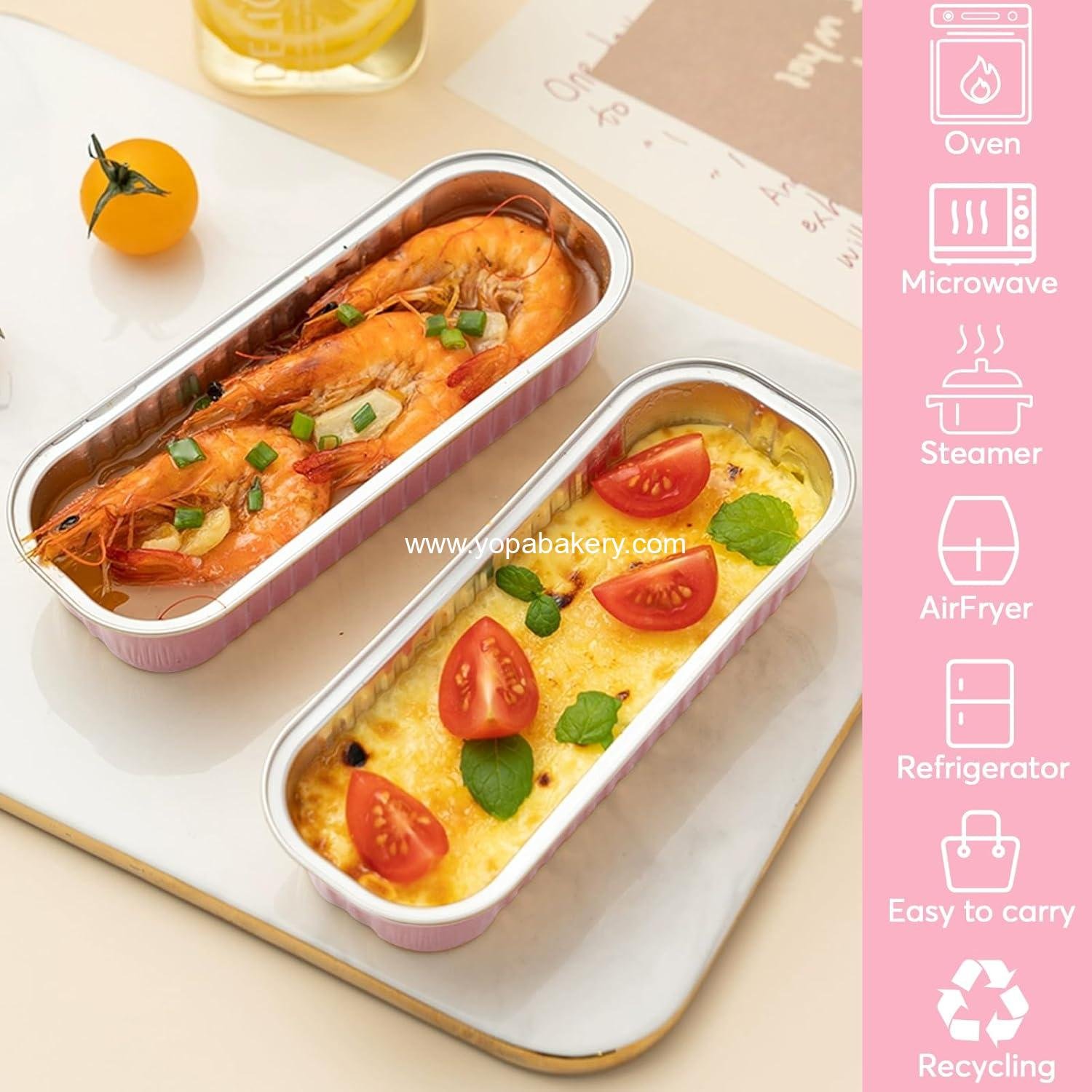 Wholesale 100 Pack Mini Loaf Cake Pans with Lids and Spoons - Disposable Aluminum Rectangle Loaf Pans for Baking, Parties, Picnics, Holidays (Pink) Manufacturer