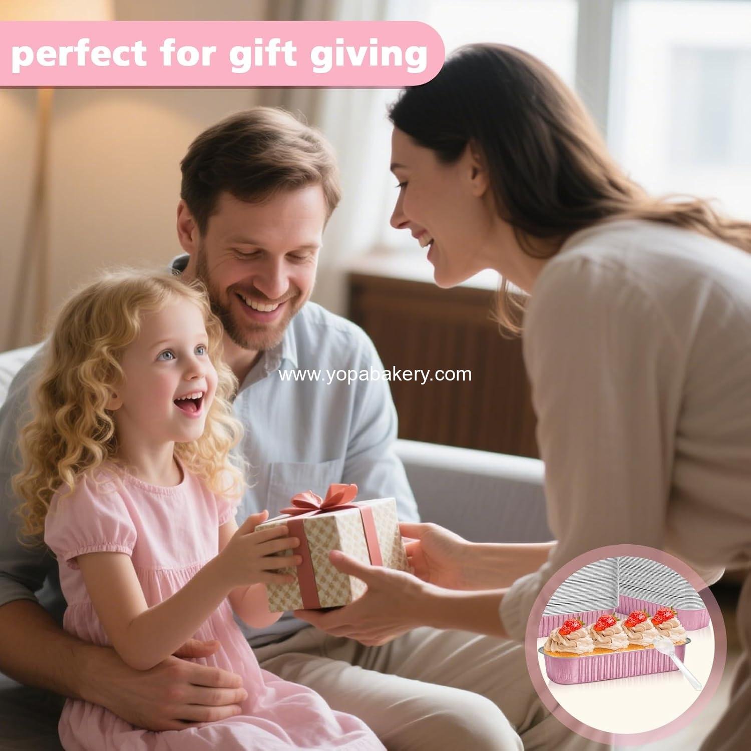 Wholesale 100 Pack Mini Loaf Cake Pans with Lids and Spoons - Disposable Aluminum Rectangle Loaf Pans for Baking, Parties, Picnics, Holidays (Pink) Manufacturer