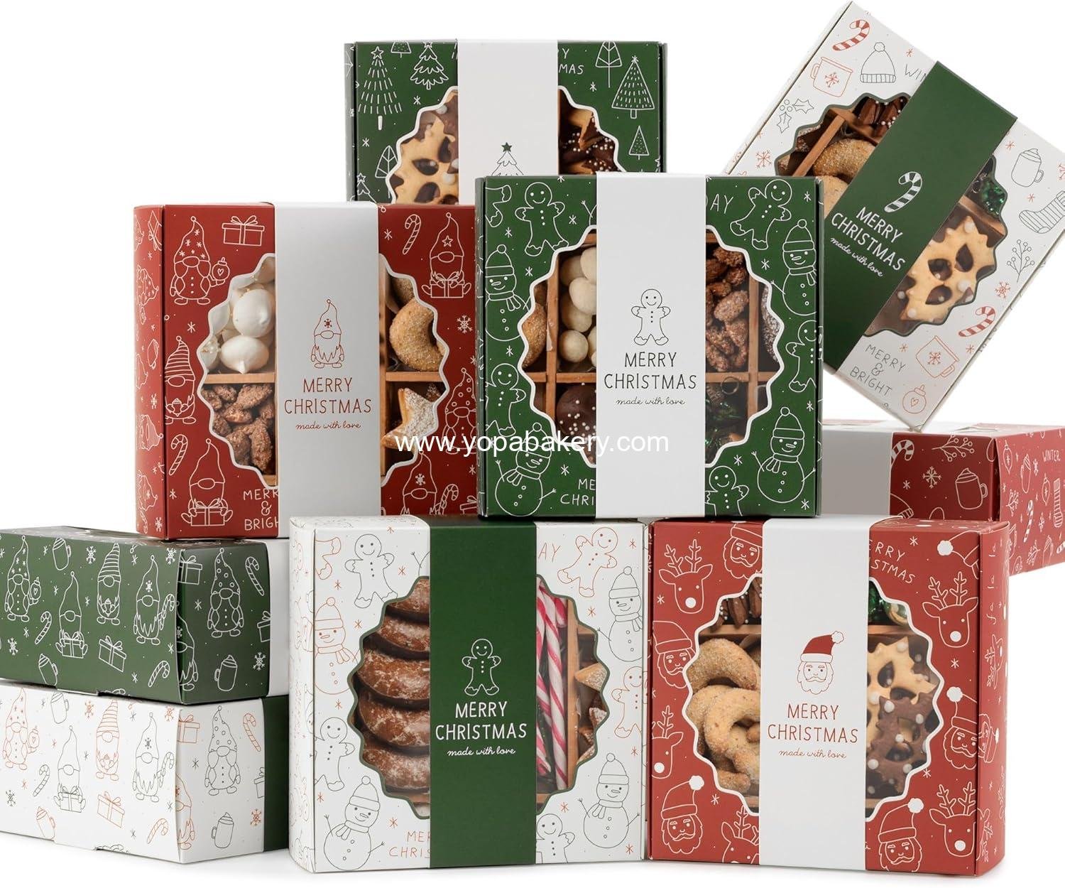 Beautiful Christmas Cookie Boxes Set Of 9 - Cute Containers Are Perfect To Share Delicious Homemade Cookies, Candy Or Cupcakes With Friends & Family - Sturdy Tins With Lids For Holiday Gift Giving