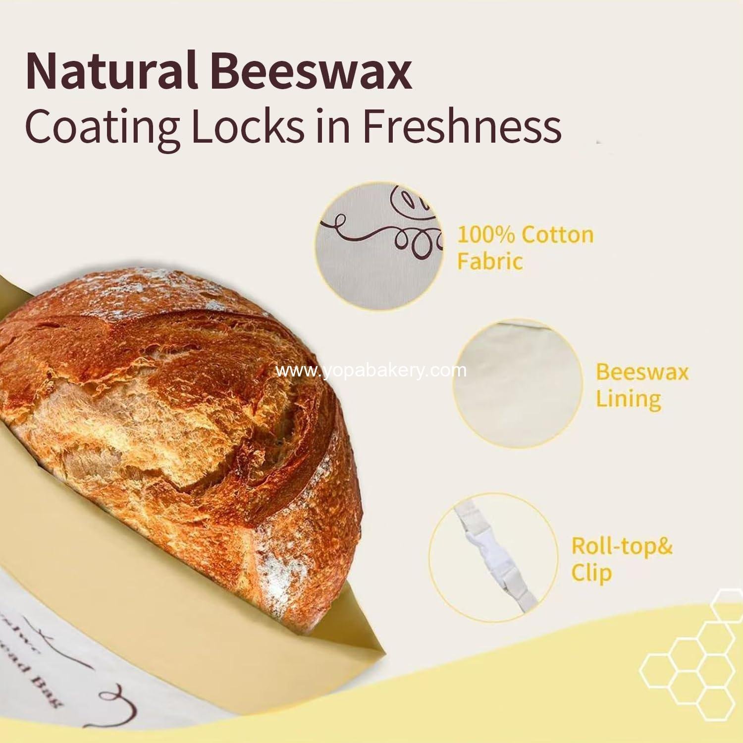 OEM 2 Pack XL Bread Bags for Homemade Sourdough – Natural Cotton Beeswax Loaf Storage, Reusable and Freezer Safe for Fresh Bread – Baking Supplies Factory