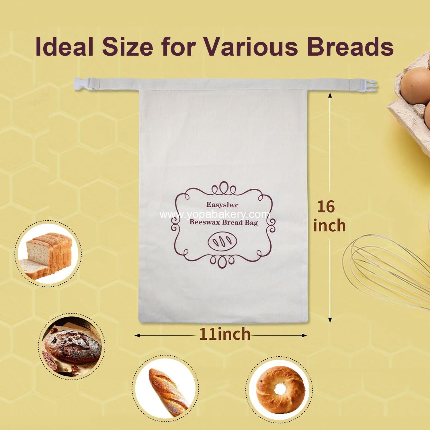 OEM 2 Pack XL Bread Bags for Homemade Sourdough – Natural Cotton Beeswax Loaf Storage, Reusable and Freezer Safe for Fresh Bread – Baking Supplies Factory