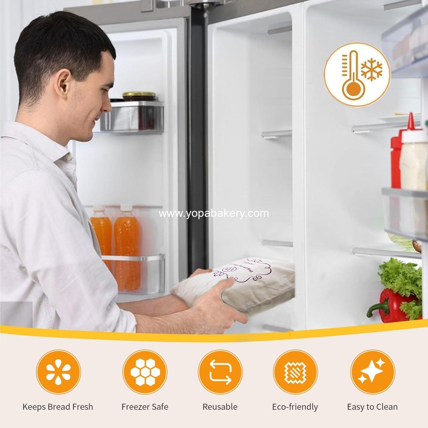 OEM 2 Pack XL Bread Bags for Homemade Sourdough – Natural Cotton Beeswax Loaf Storage, Reusable and Freezer Safe for Fresh Bread – Baking Supplies Factory