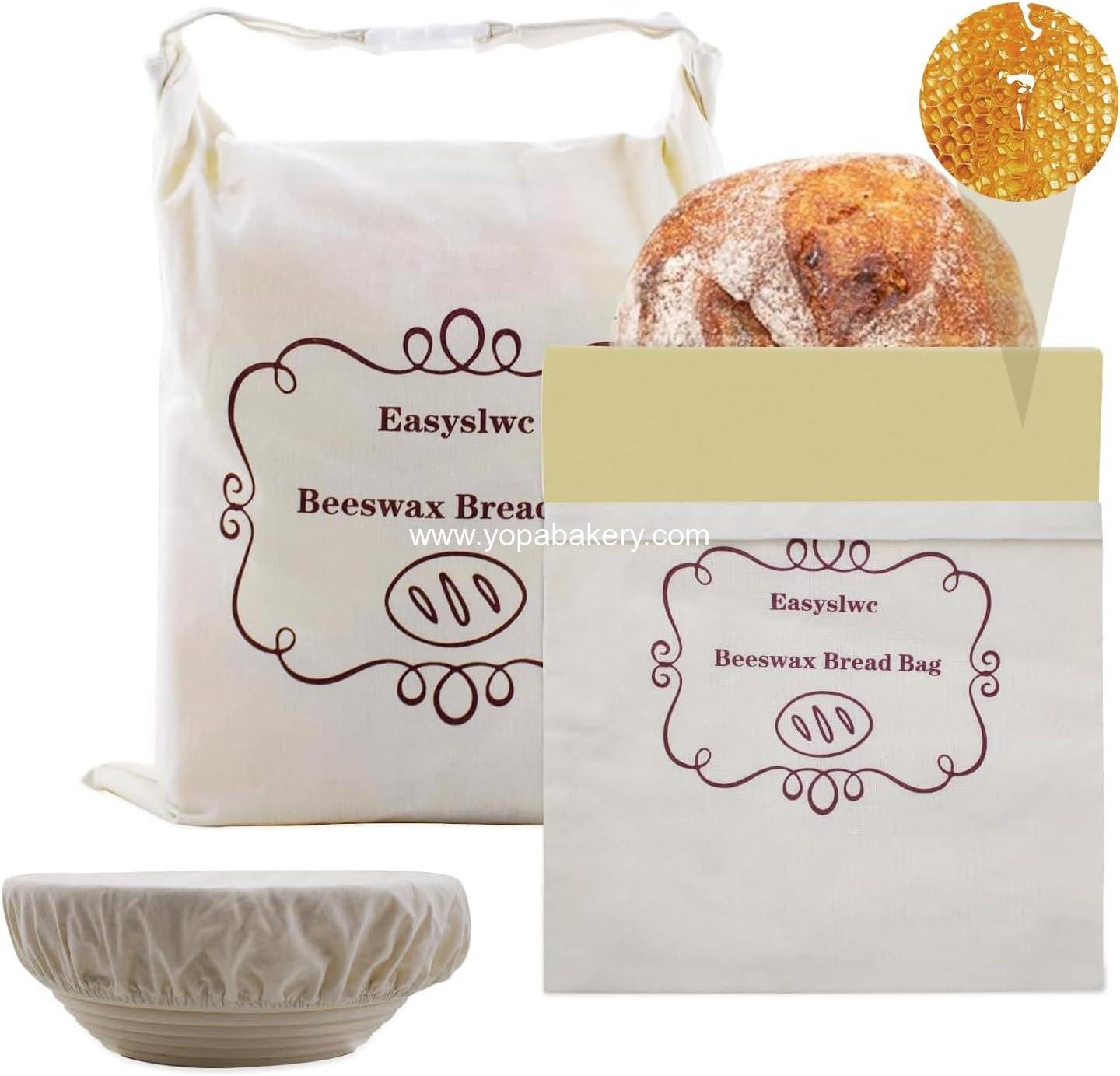 OEM 2 Pack XL Bread Bags for Homemade Sourdough – Natural Cotton Beeswax Loaf Storage, Reusable and Freezer Safe for Fresh Bread – Baking Supplies Factory