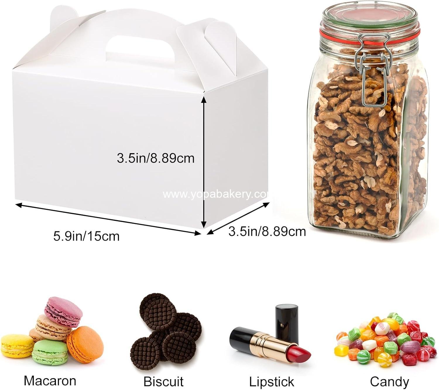 Wholesale 48 Pack White Party Favor Treat Boxes Gable Gift Boxes with Handles for Birthday Wedding Baby Shower Factory Wholesale 48 Pack White Party Favor Treat Boxes Gable Gift Boxes with Handles for Birthday Wedding Baby Shower Factory