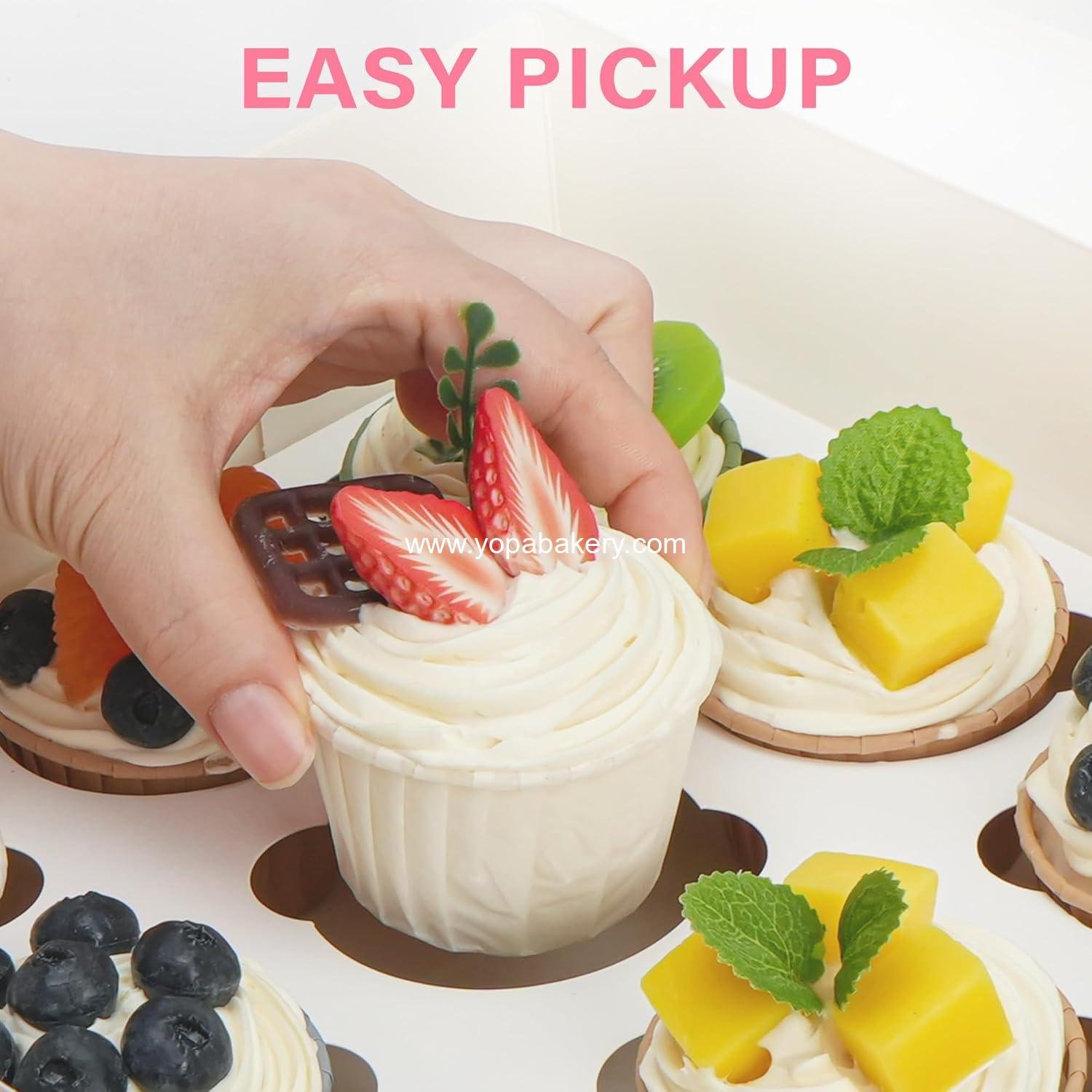 Wholesale Pre-Folded Cupcake Boxes, 12 Count, 8 Pack, Window Carrier Holding 96 Cupcakes, Food Grade Disposable Holders for Birthday and Holiday Parties, White - Factory