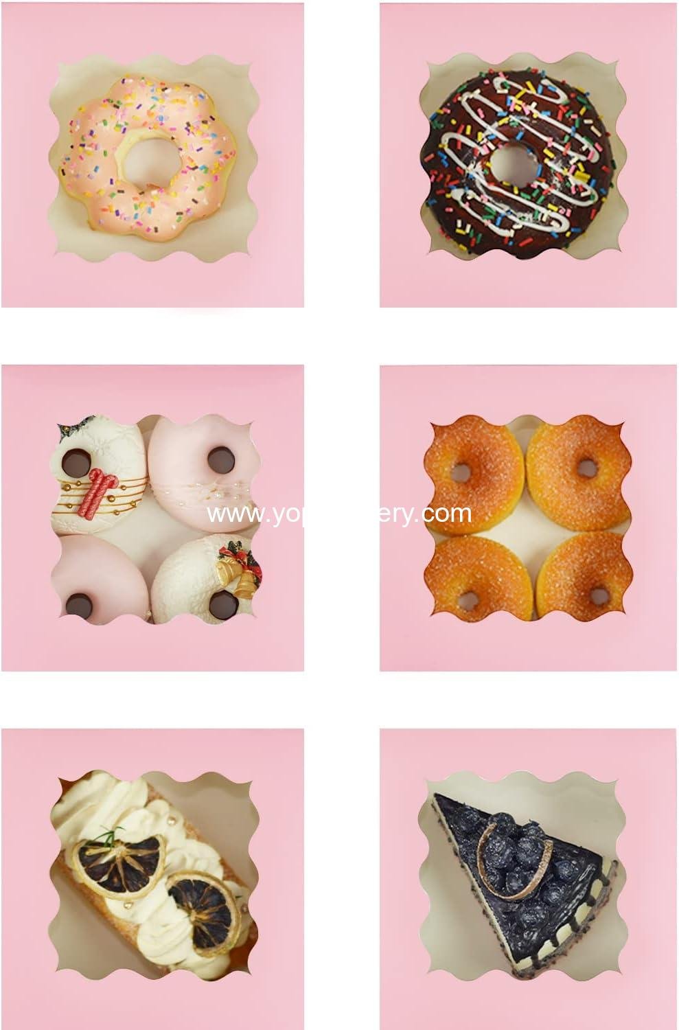 Wholesale 30-Pack Pink Bakery Boxes with Window, 6x6x3 Inches, Thick & Sturdy Macaroon Pastry and Cookie Boxes for Bakers Factory Wholesale 30-Pack Pink Bakery Boxes with Window, 6x6x3 Inches, Thick & Sturdy Macaroon Pastry and Cookie Boxes for Bakers Factory