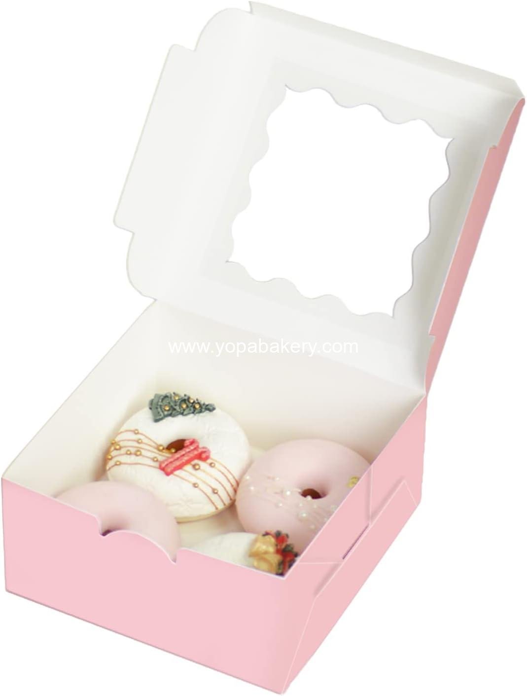 Wholesale 30-Pack Pink Bakery Boxes with Window, 6x6x3 Inches, Thick & Sturdy Macaroon Pastry and Cookie Boxes for Bakers Factory Wholesale 30-Pack Pink Bakery Boxes with Window, 6x6x3 Inches, Thick & Sturdy Macaroon Pastry and Cookie Boxes for Bakers Factory