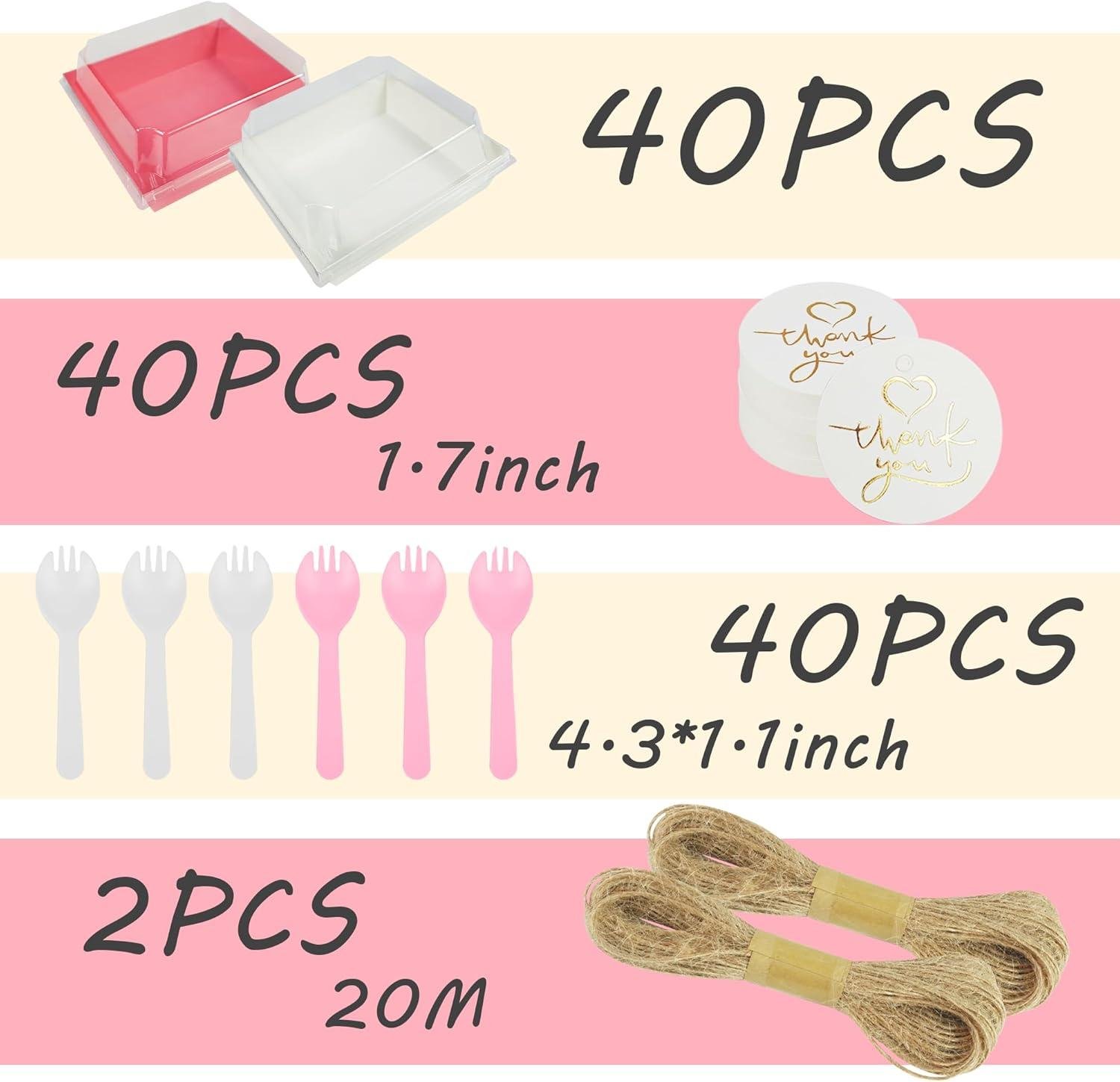 Wholesale 40 Pack Charcuterie Boxes 5.3x4.9x2.5 Inches with Clear Lids - Disposable Bakery Containers for Desserts, Cookies, and Sandwiches - Factory