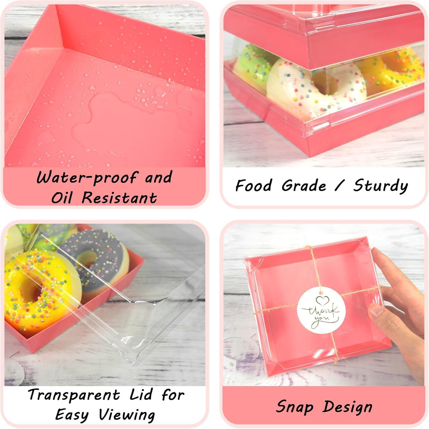 Wholesale 40 Pack Charcuterie Boxes 5.3x4.9x2.5 Inches with Clear Lids - Disposable Bakery Containers for Desserts, Cookies, and Sandwiches - Factory