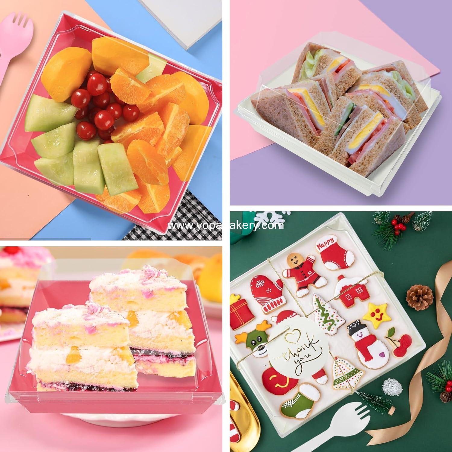 Wholesale 40 Pack Charcuterie Boxes 5.3x4.9x2.5 Inches with Clear Lids - Disposable Bakery Containers for Desserts, Cookies, and Sandwiches - Factory