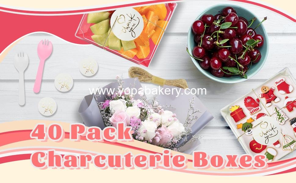Wholesale 40 Pack Charcuterie Boxes 5.3x4.9x2.5 Inches with Clear Lids - Disposable Bakery Containers for Desserts, Cookies, and Sandwiches - Factory
