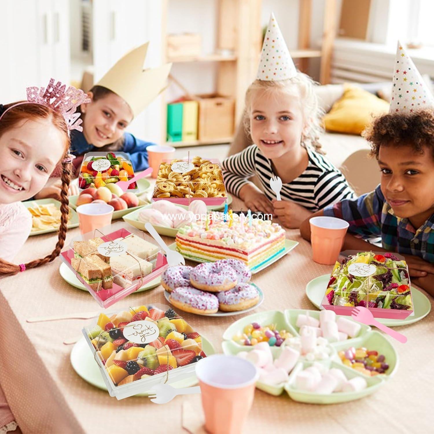 Wholesale 40 Pack Charcuterie Boxes 5.3x4.9x2.5 Inches with Clear Lids - Disposable Bakery Containers for Desserts, Cookies, and Sandwiches - Factory