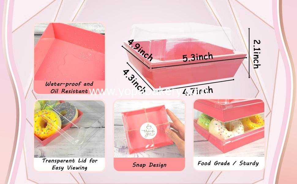 Wholesale 40 Pack Charcuterie Boxes 5.3x4.9x2.5 Inches with Clear Lids - Disposable Bakery Containers for Desserts, Cookies, and Sandwiches - Factory
