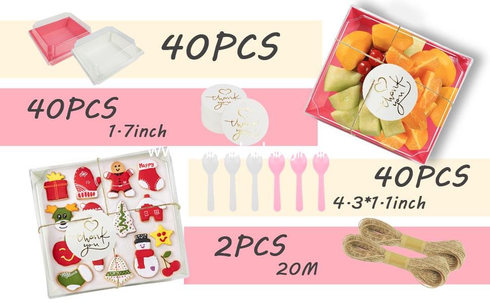 Wholesale 40 Pack Charcuterie Boxes 5.3x4.9x2.5 Inches with Clear Lids - Disposable Bakery Containers for Desserts, Cookies, and Sandwiches - Factory