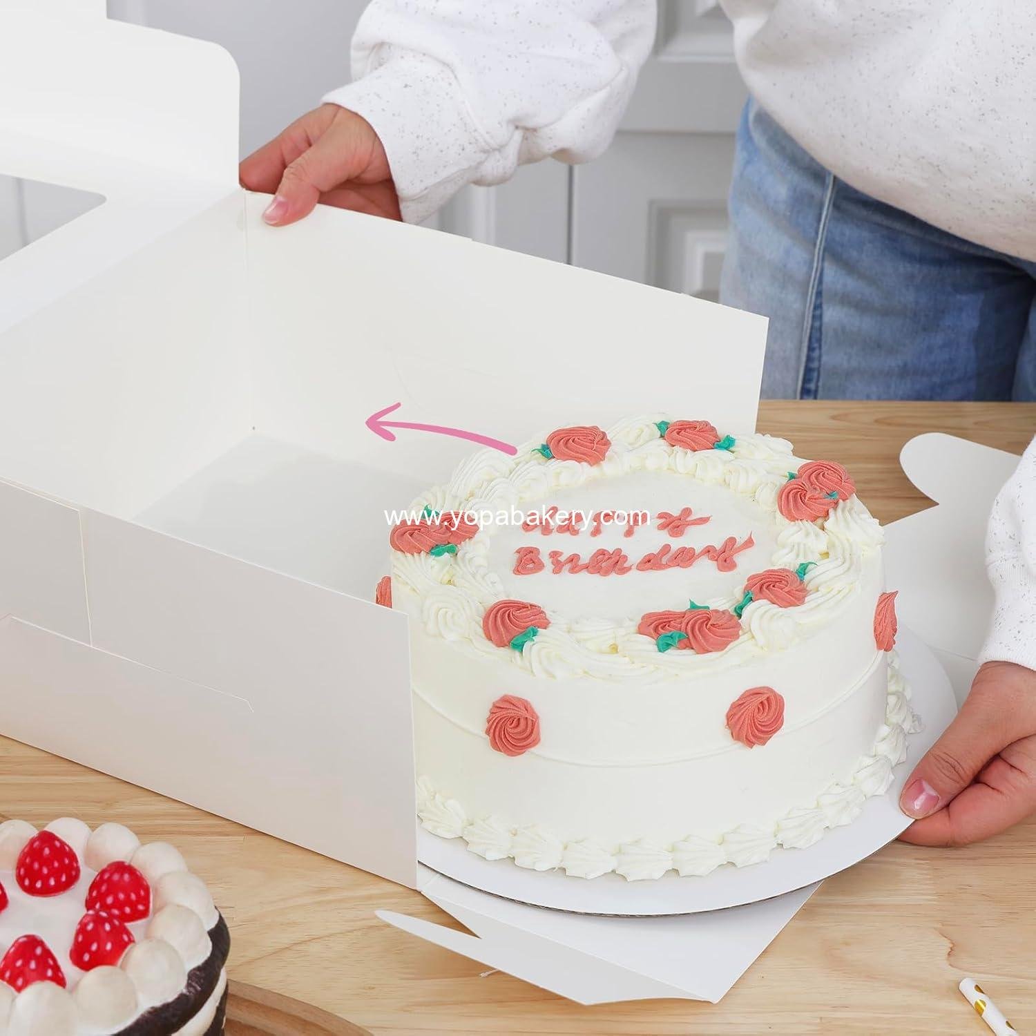 Wholesale 20 Set Cake Boxes 10x10x5 Inches Tall White Square Bakery Boxes with Cake Boards for Cakes, Valentine's Day, Mother's Day, Birthday, Wedding, Party Factory