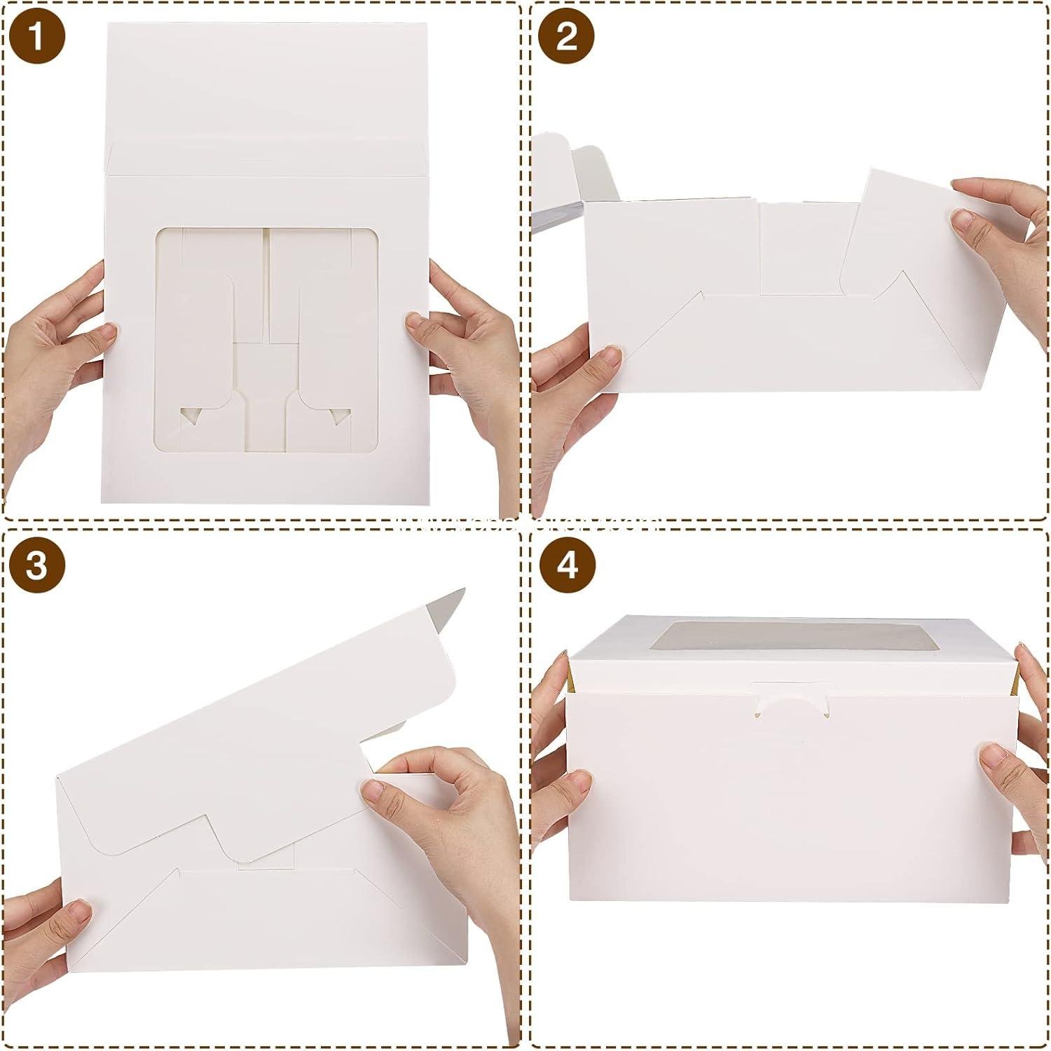 Wholesale 20 Set Cake Boxes 10x10x5 Inches Tall White Square Bakery Boxes with Cake Boards for Cakes, Valentine's Day, Mother's Day, Birthday, Wedding, Party Factory