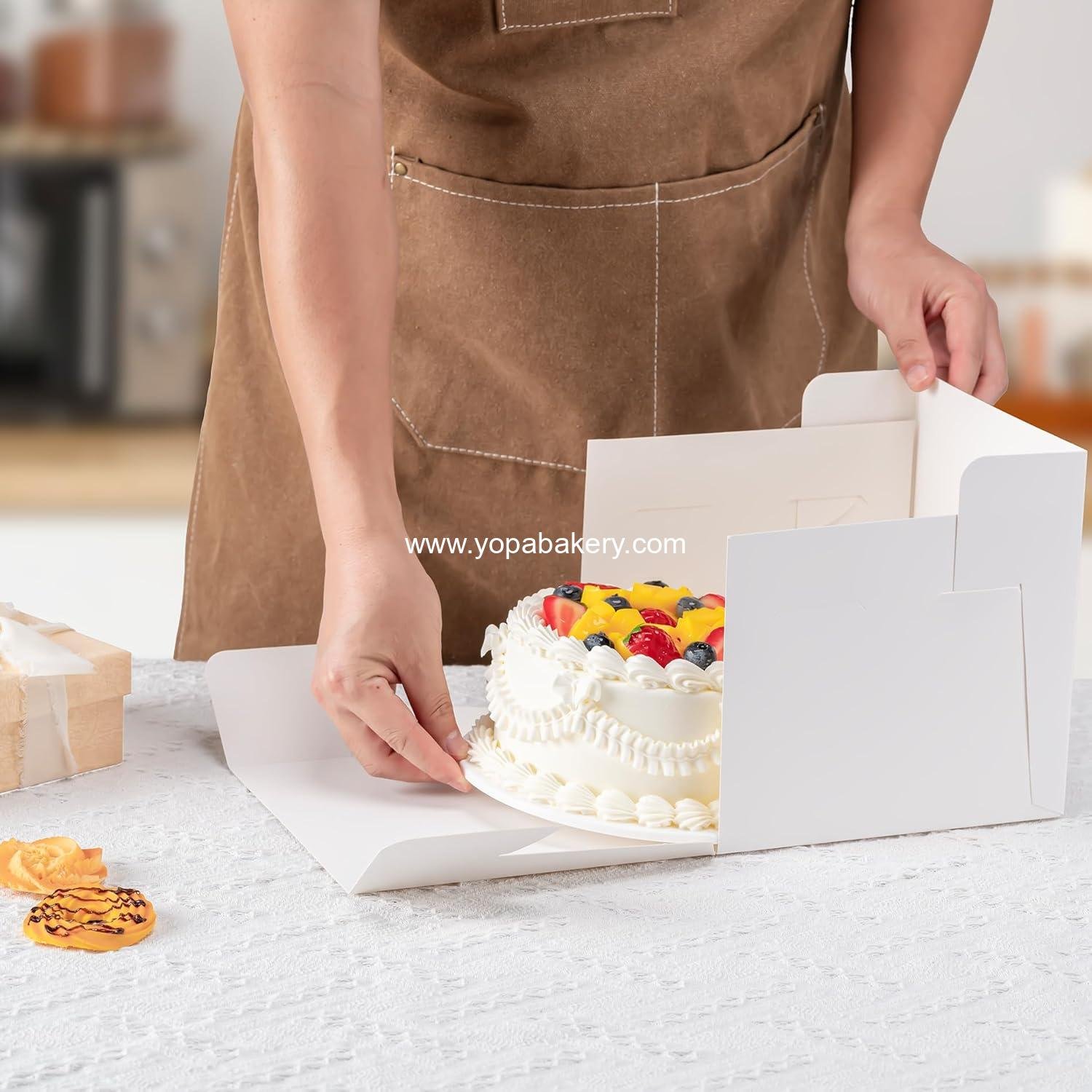 Wholesale 5 Pack 12 Inch Cake Boxes, 12x12x8 Large Disposable Bakery Containers with Window for Cookies, Pies, Cupcakes, Pastries - Perfect for Weddings, Birthdays, Parties - Factory