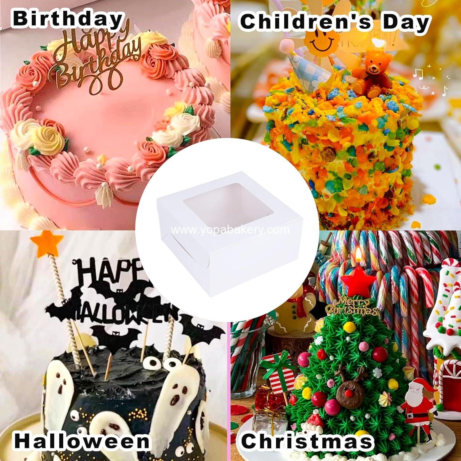 Wholesale 10x10x5 Inches Cake Box with Cake Board Set (40Pcs, 20 Boxes & 20 Boards) - Bakery Boxes for Cakes, Pastries, Chocolates, Cookies, Pieto Factory