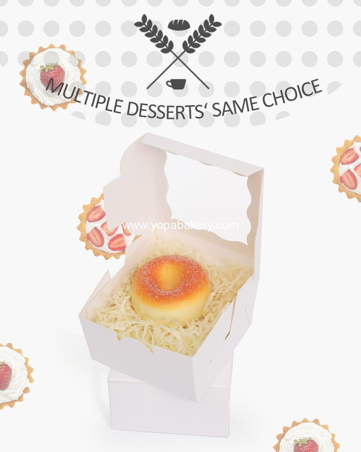 Wholesale 100 Packs Macaron Boxes 4x4x2.5 inch White Small Donut Pastry Boxes for Parties Mini Cookie Boxes (5 Different Gifts Included) Manufacturer