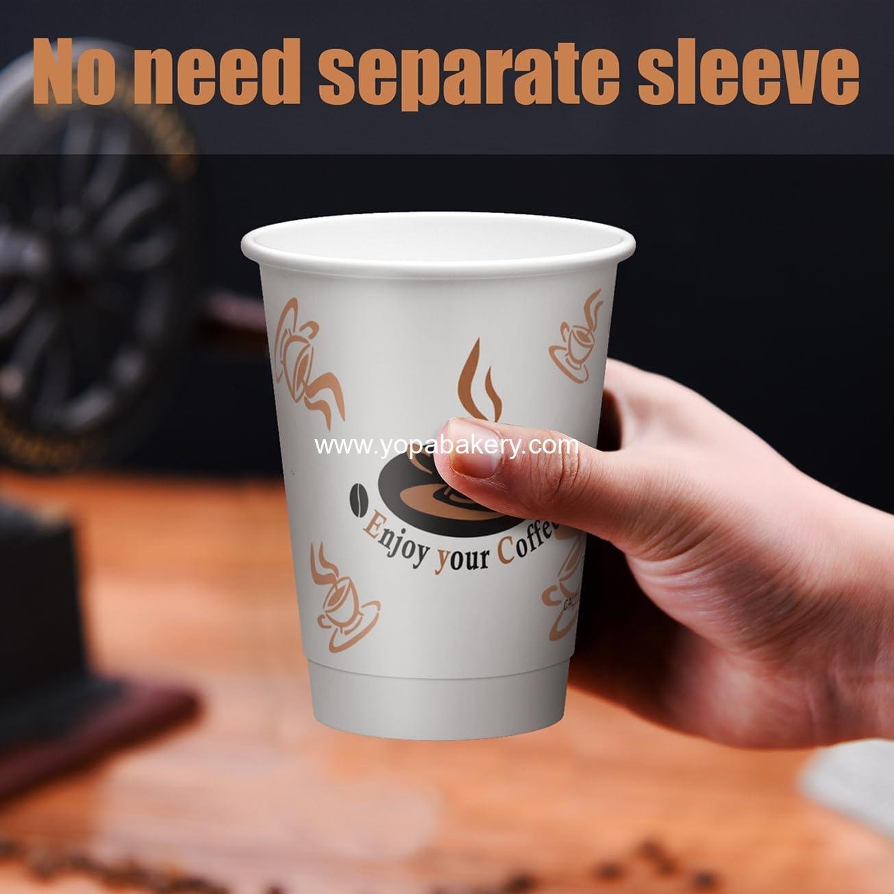 Wholesale 100 Pack 12 oz Double Wall Disposable Paper Coffee Cups with Lids, Insulated Hot Drinking Cups for Daily Use Factory