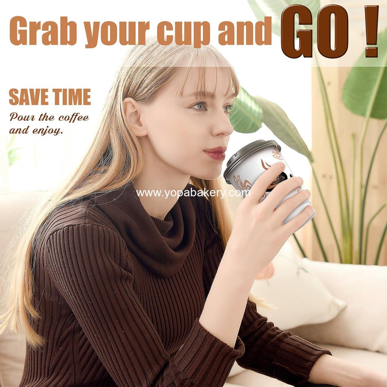 Wholesale 100 Pack 12 oz Double Wall Disposable Paper Coffee Cups with Lids, Insulated Hot Drinking Cups for Daily Use Factory