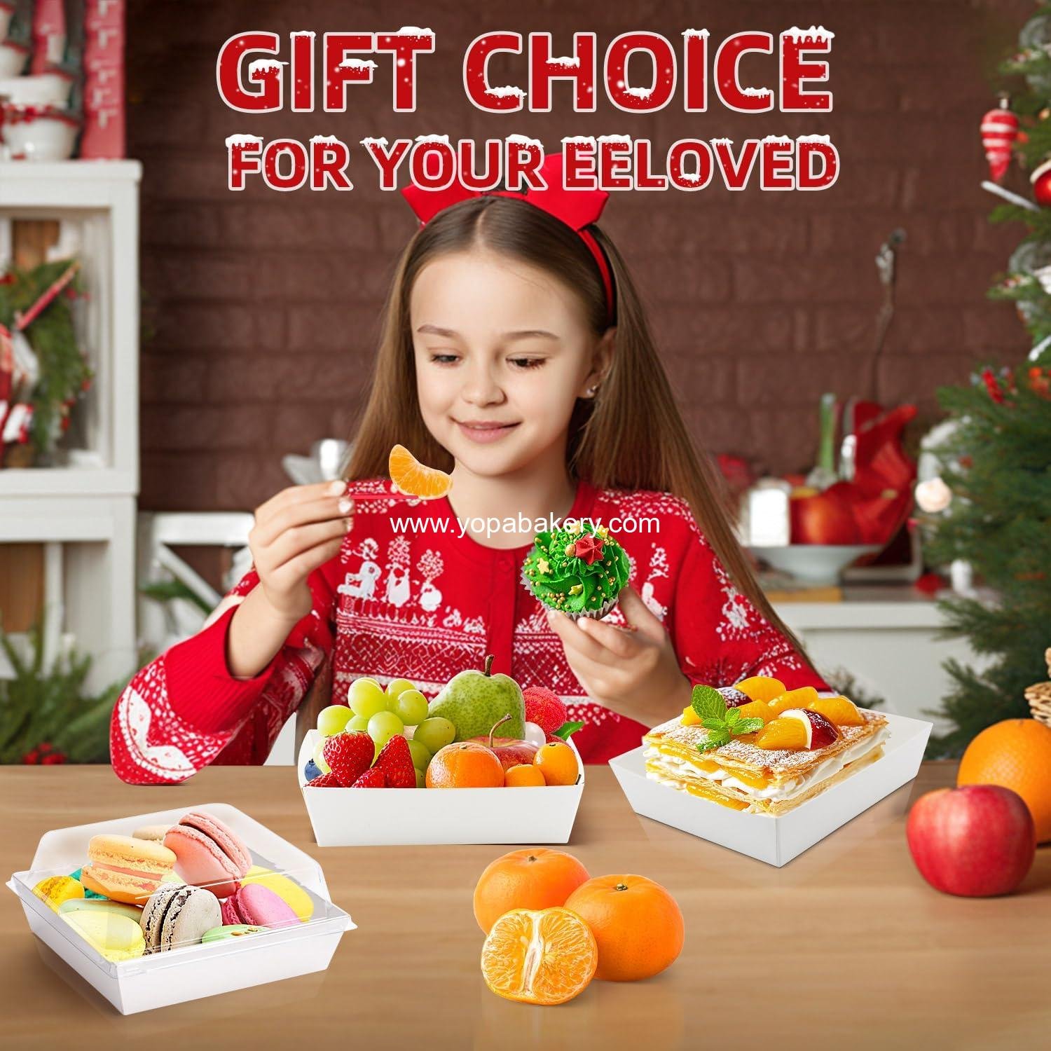 Wholesale 20 Pack Small Paper Charcuterie Boxes with Clear Lids, Square Disposable Bakery Containers for Desserts, Sandwiches, Cookies, Sushi, Cake Slices, and Strawberries - Factory Wholesale 20 Pack Small Paper Charcuterie Boxes with Clear Lids, Square Disposable Bakery Containers for Desserts, Sandwiches, Cookies, Sushi, Cake Slices, and Strawberries - Factory