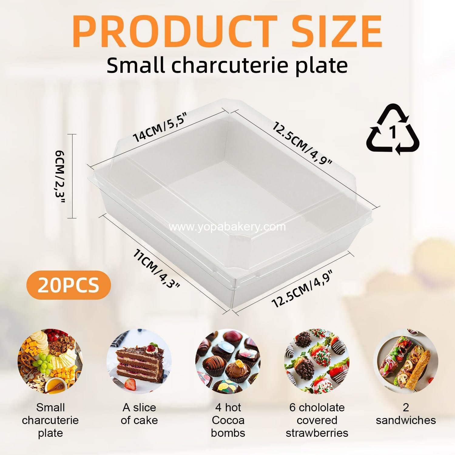 Wholesale 20 Pack Small Paper Charcuterie Boxes with Clear Lids, Square Disposable Bakery Containers for Desserts, Sandwiches, Cookies, Sushi, Cake Slices, and Strawberries - Factory Wholesale 20 Pack Small Paper Charcuterie Boxes with Clear Lids, Square Disposable Bakery Containers for Desserts, Sandwiches, Cookies, Sushi, Cake Slices, and Strawberries - Factory