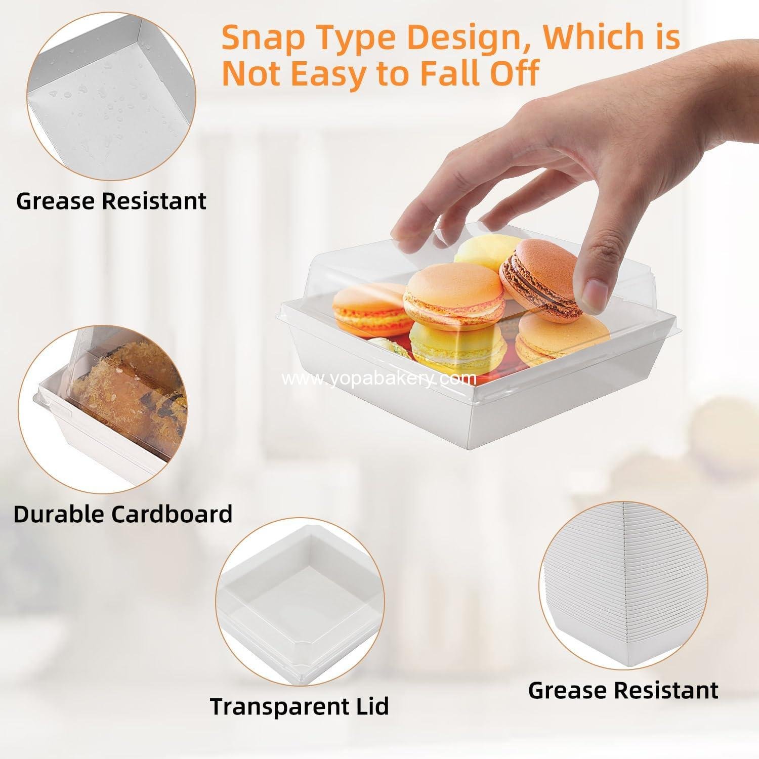 Wholesale 20 Pack Small Paper Charcuterie Boxes with Clear Lids, Square Disposable Bakery Containers for Desserts, Sandwiches, Cookies, Sushi, Cake Slices, and Strawberries - Factory Wholesale 20 Pack Small Paper Charcuterie Boxes with Clear Lids, Square Disposable Bakery Containers for Desserts, Sandwiches, Cookies, Sushi, Cake Slices, and Strawberries - Factory