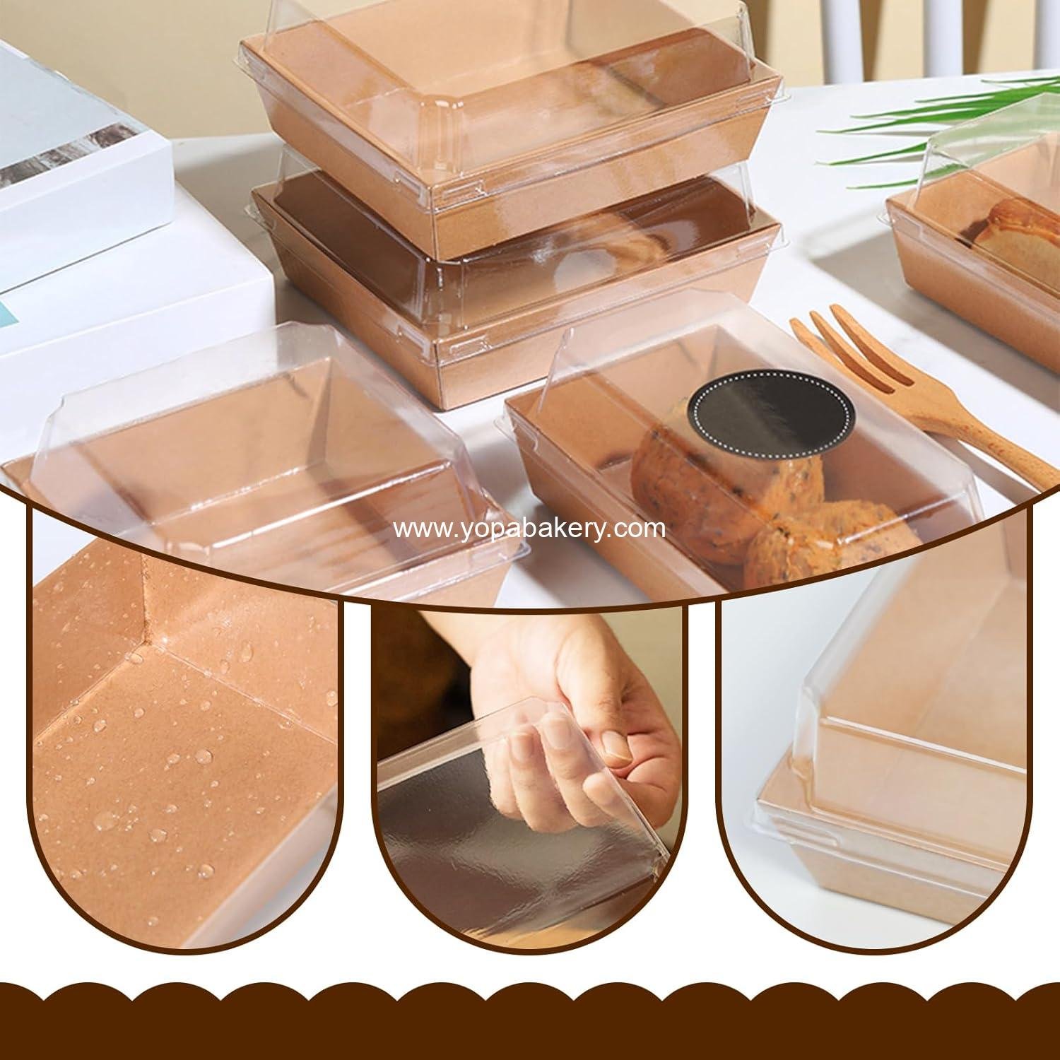 Wholesale Charcuterie Boxes with Clear Lids - Disposable Snack Containers for Desserts, Cookies, Sandwiches, Cakes, and Slices (25 Count, Square A) - Factory