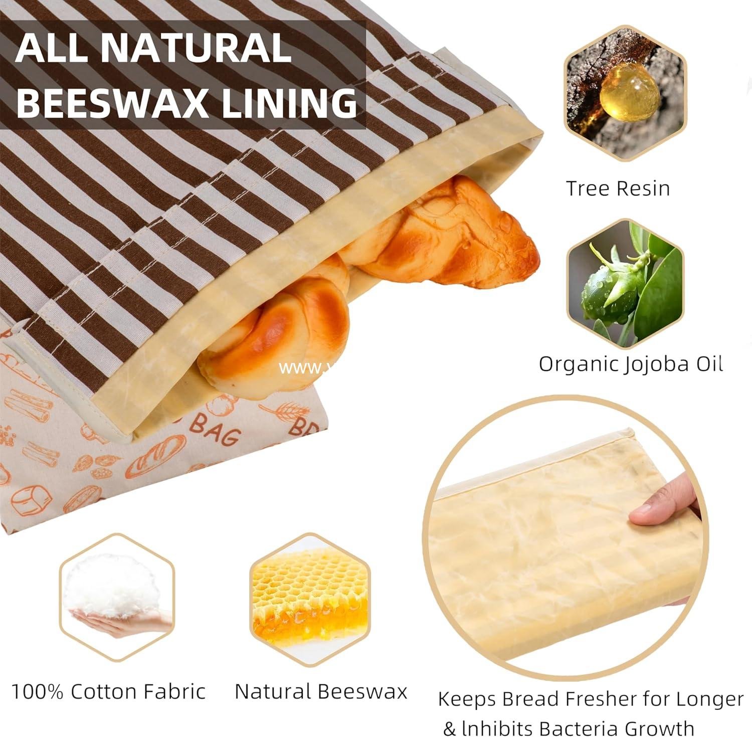 Wholesale Beeswax Bread Bags - Reusable Cotton Linen Storage Bags for Sourdough and Homemade Bread - Extra Large 2 Pack Factory Wholesale Beeswax Bread Bags - Reusable Cotton Linen Storage Bags for Sourdough and Homemade Bread - Extra Large 2 Pack Factory